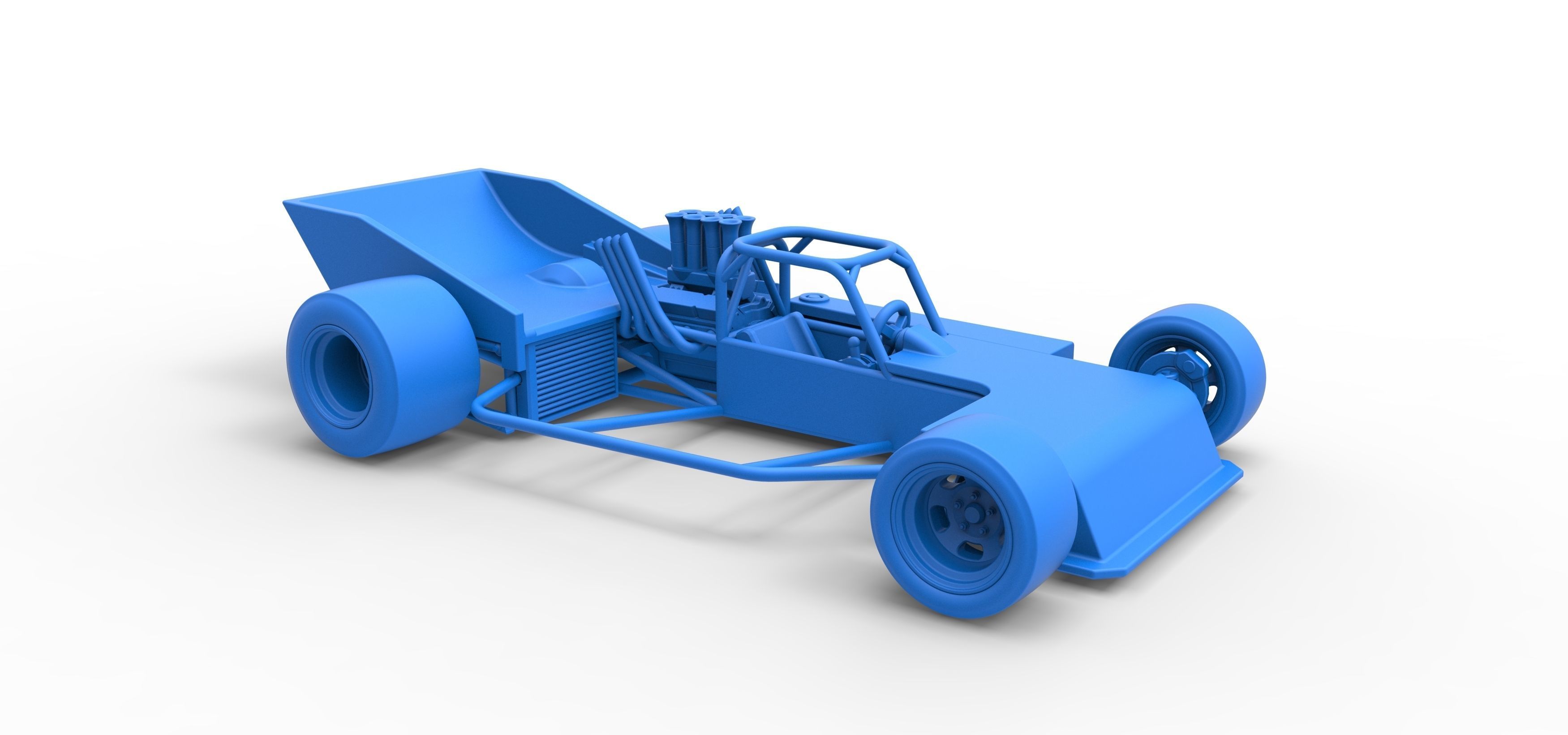 Supermodified rear engine race car Scale 1 to 25 3D print model_47