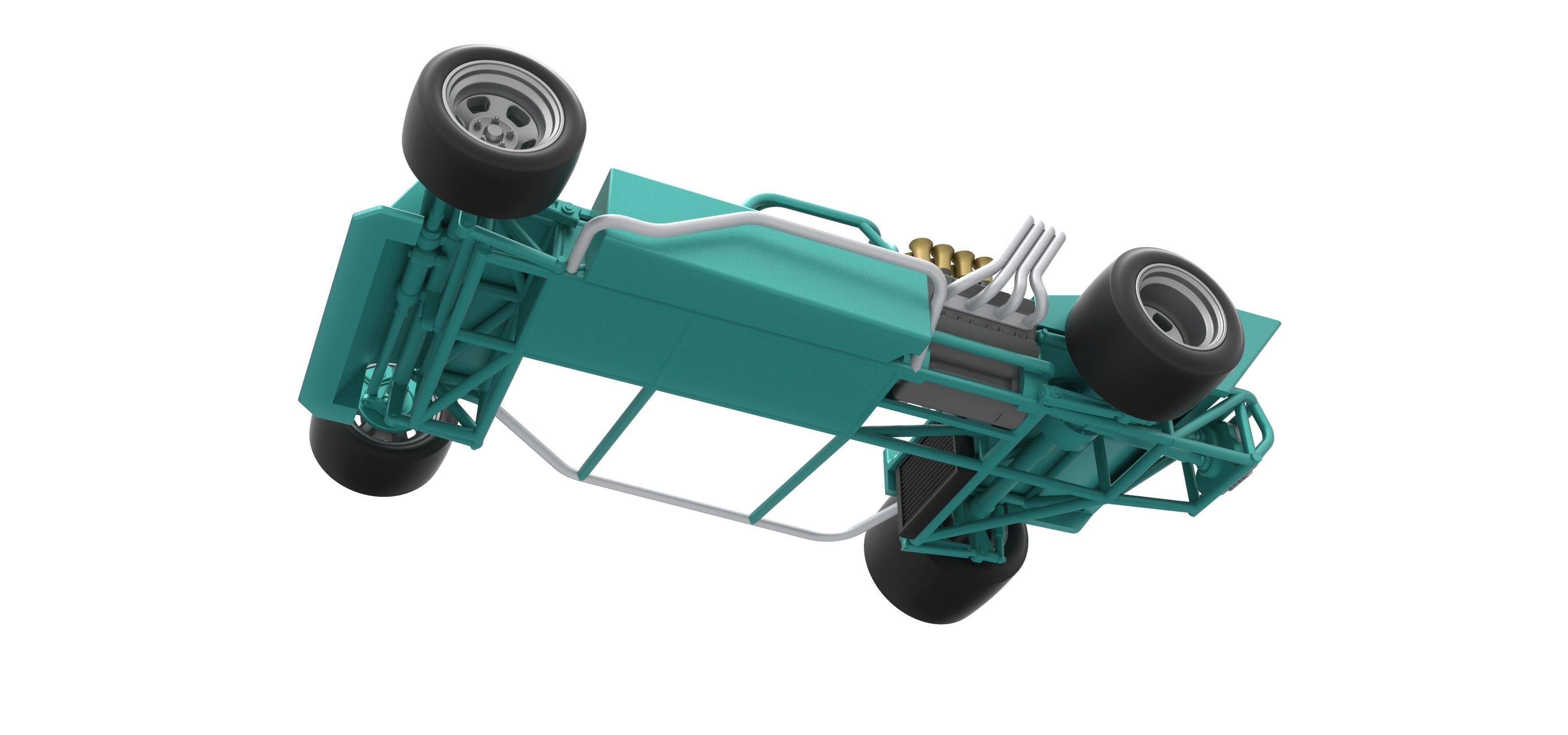 Supermodified rear engine race car Scale 1 to 25 3D print model_3