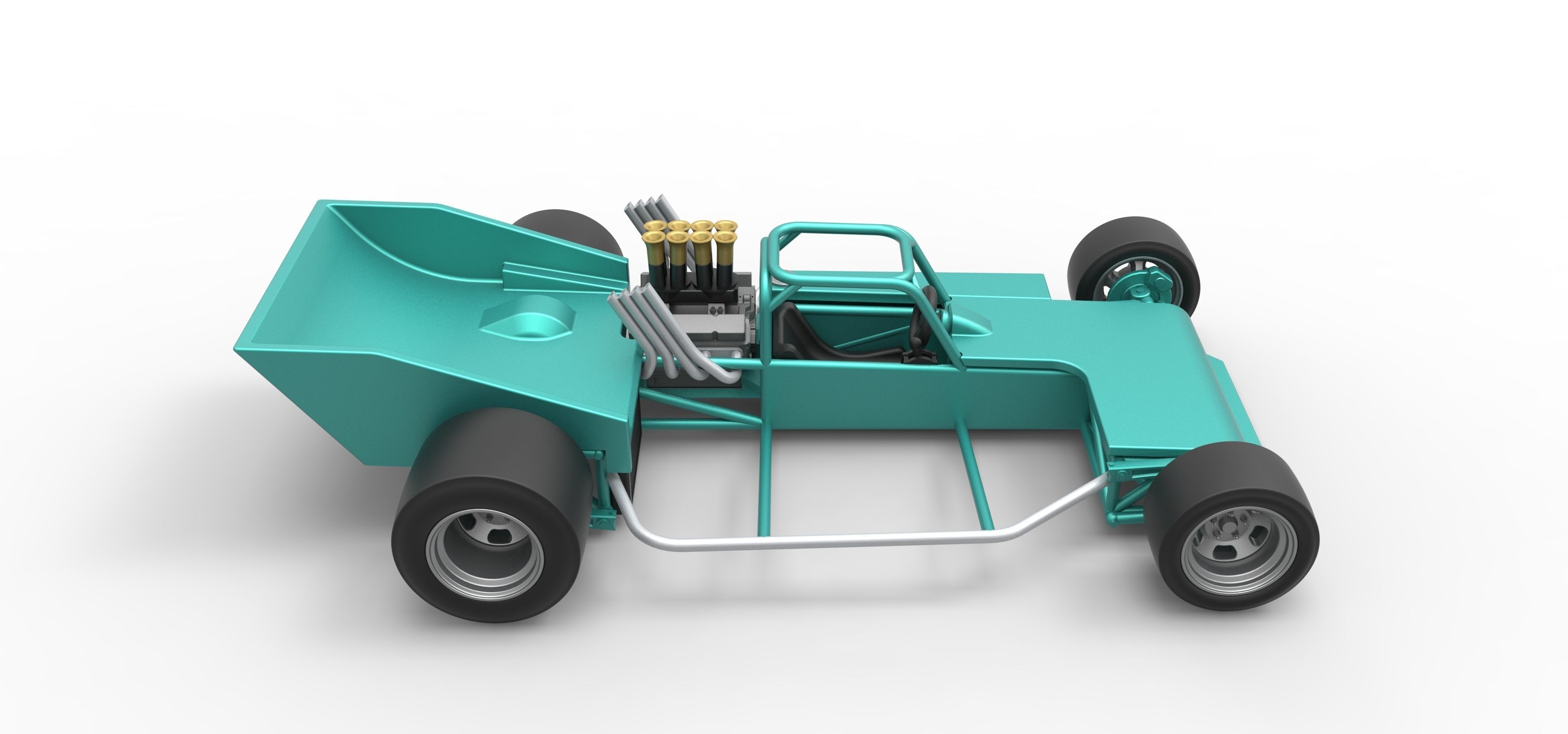 Supermodified rear engine race car Scale 1 to 25 3D print model_21