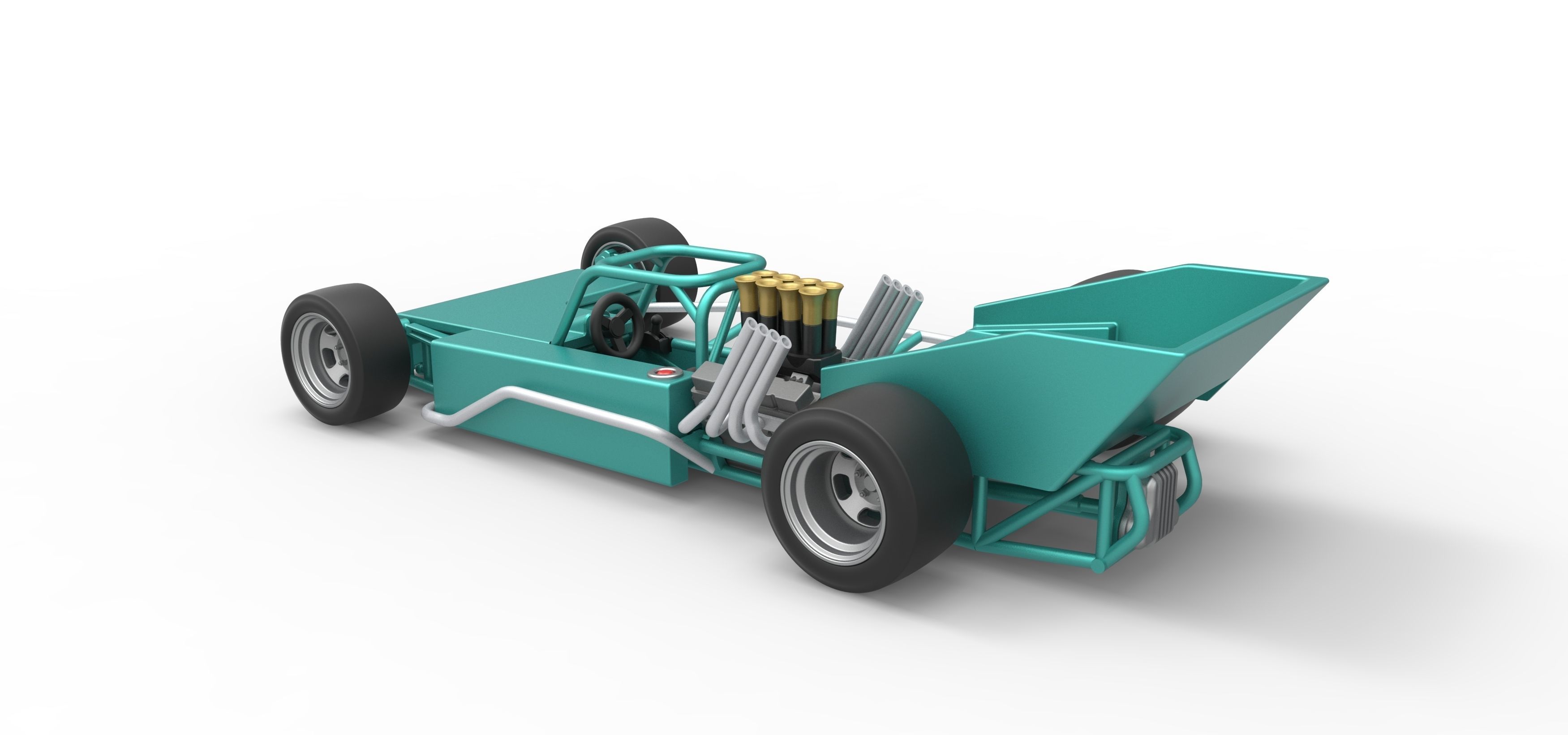 Supermodified rear engine race car Scale 1 to 25 3D print model_12