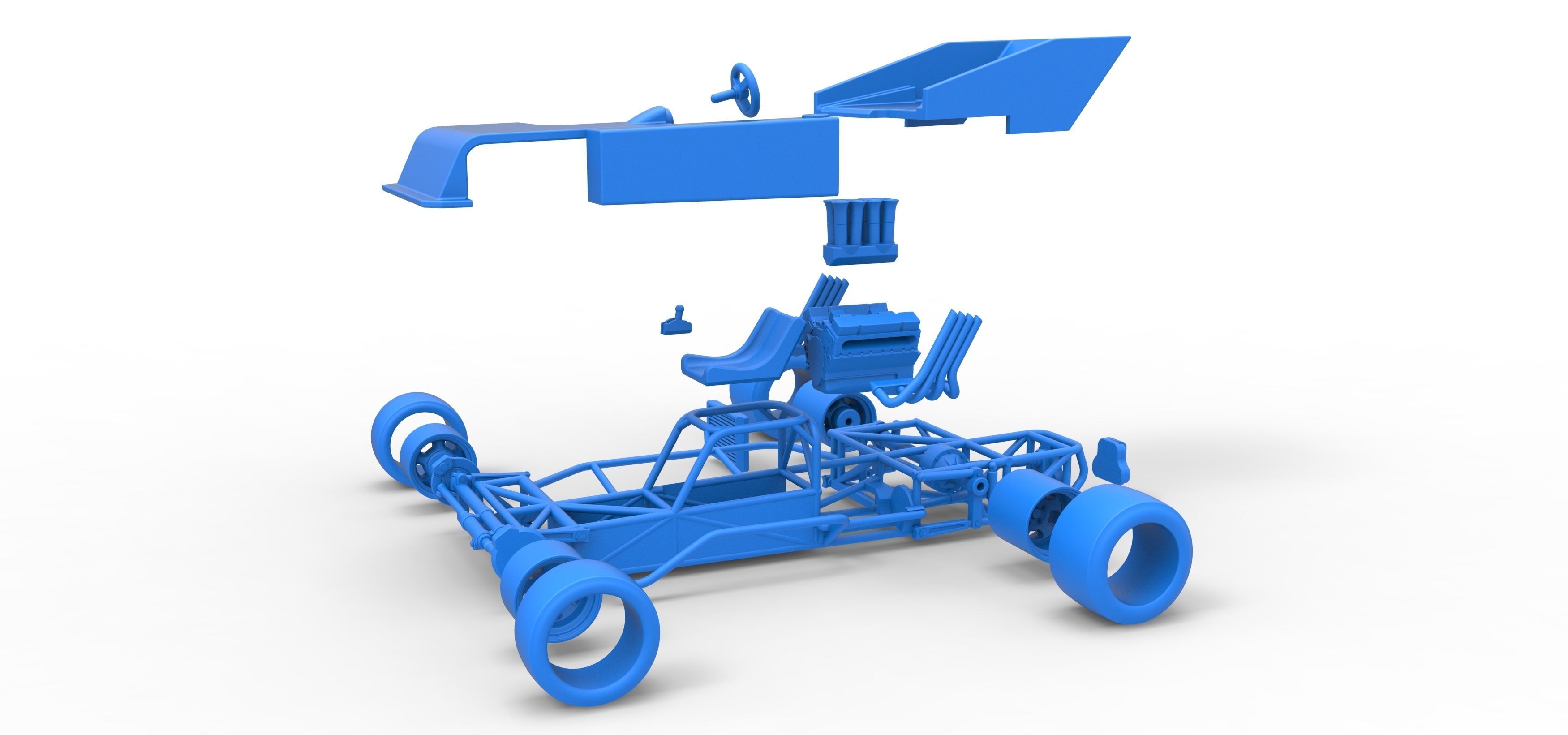 Supermodified rear engine race car Scale 1 to 25 3D print model_51
