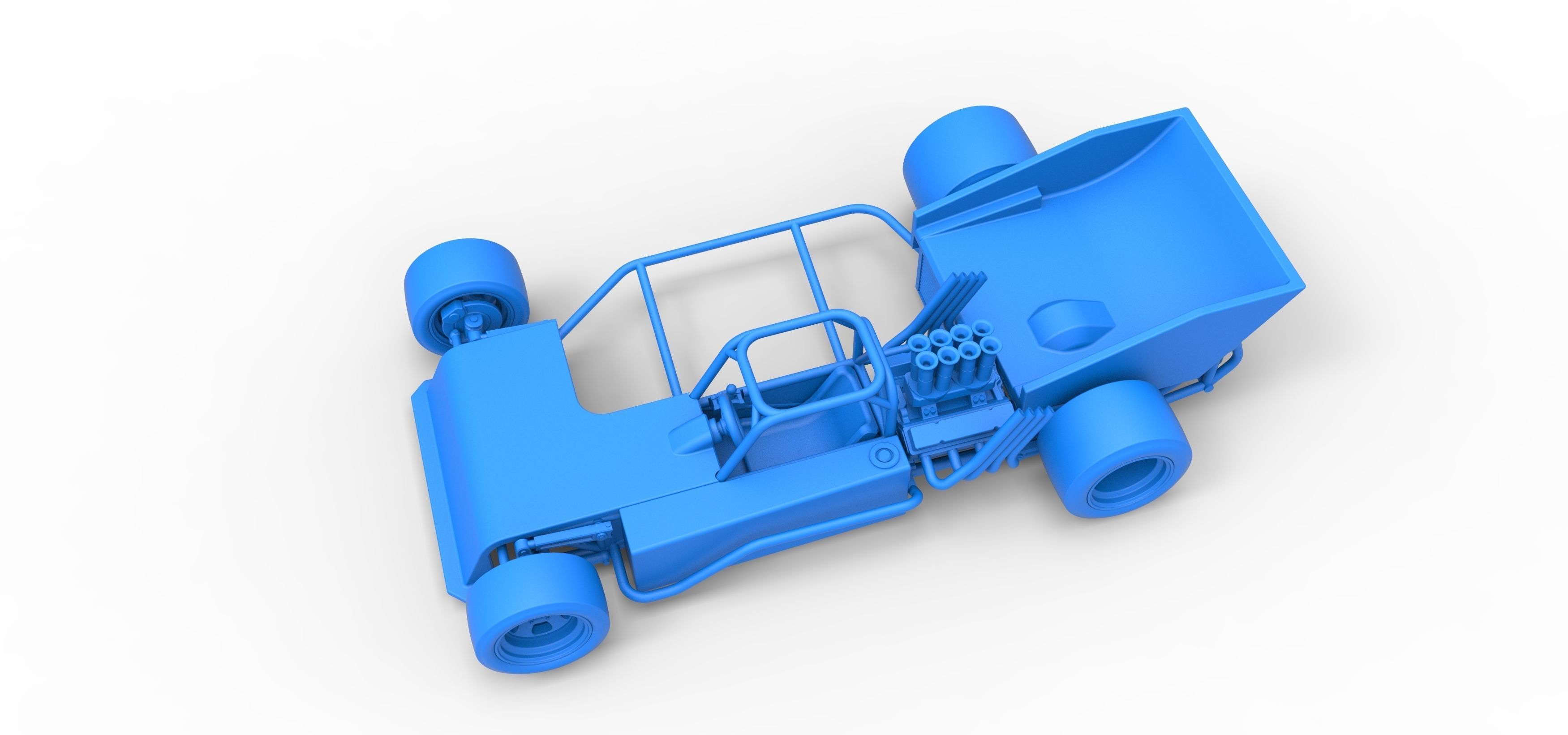 Supermodified rear engine race car Scale 1 to 25 3D print model_29