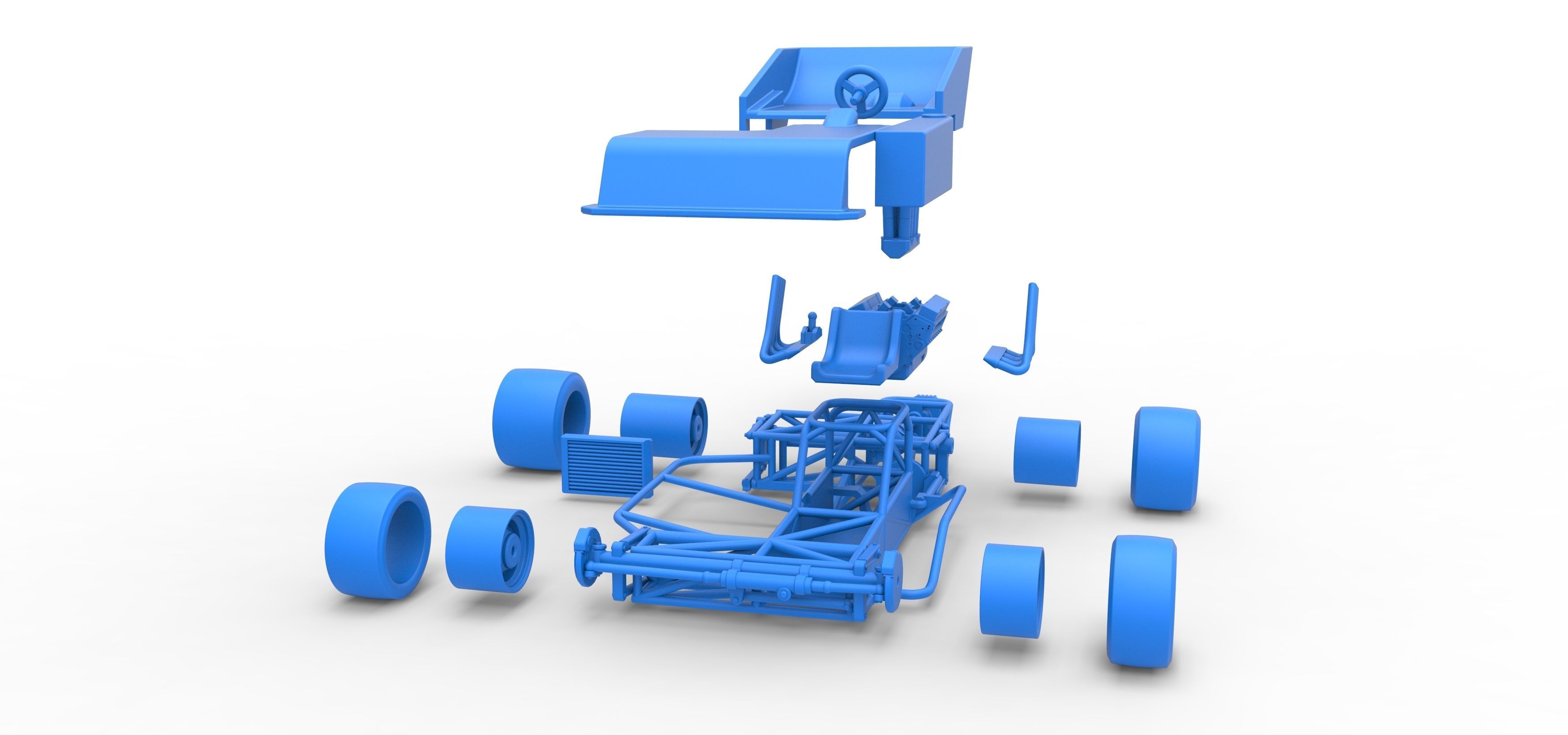 Supermodified rear engine race car Scale 1 to 25 3D print model_54