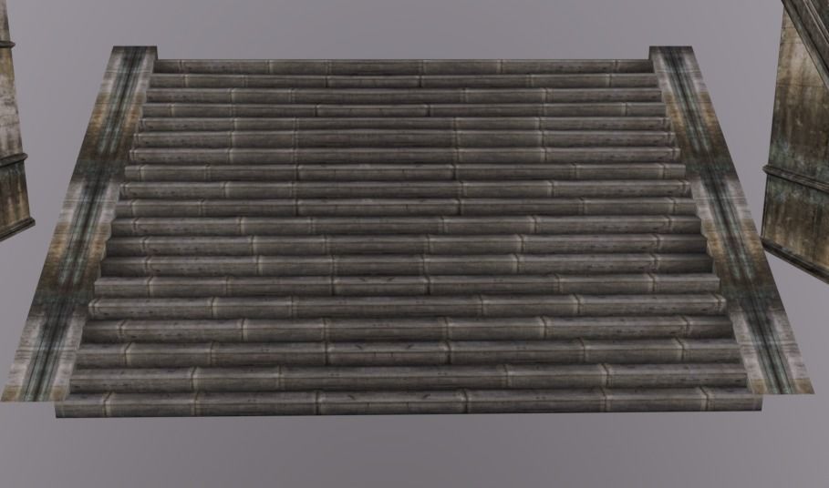 Stairs Museum Stone Pack Low-poly 3D model_5