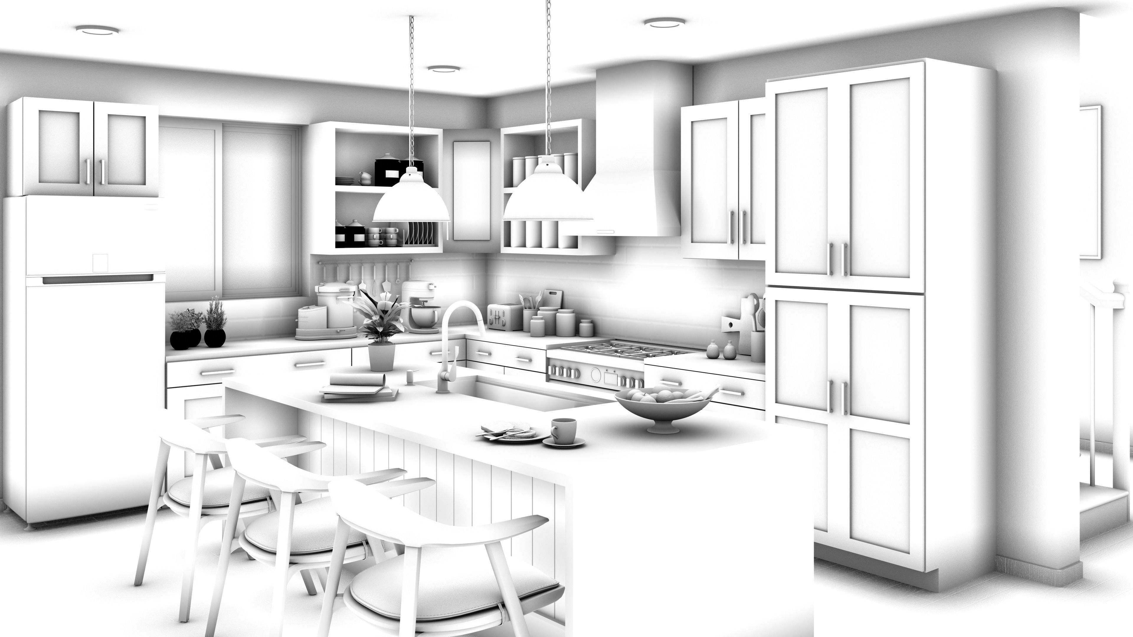 Kitchen Scene  Free 3D model_102