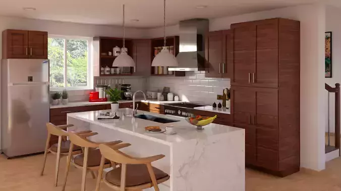 Kitchen Scene  Free 3D model