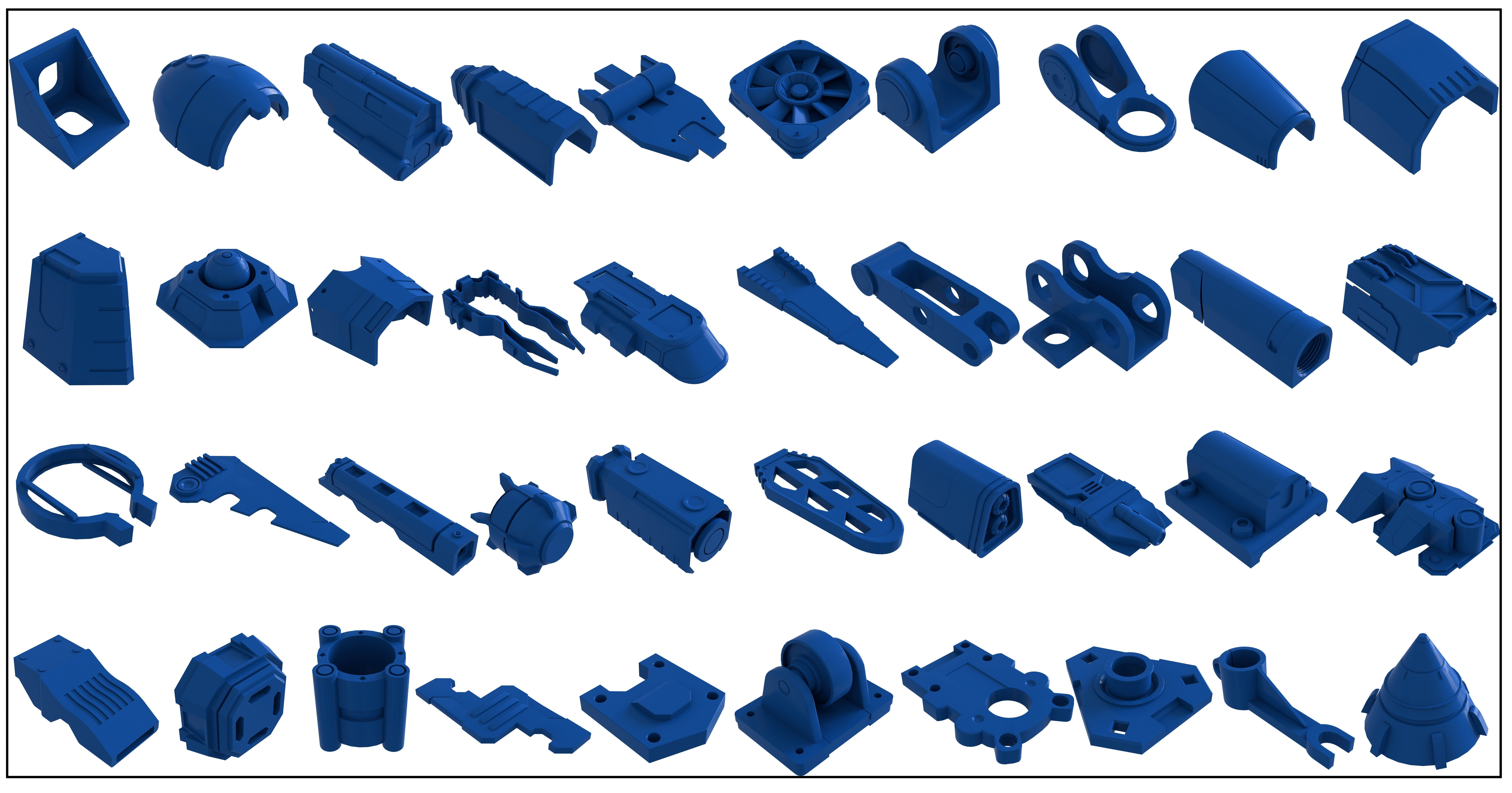 Kitbash Pack -150 PIECES Low-poly 3D model_7