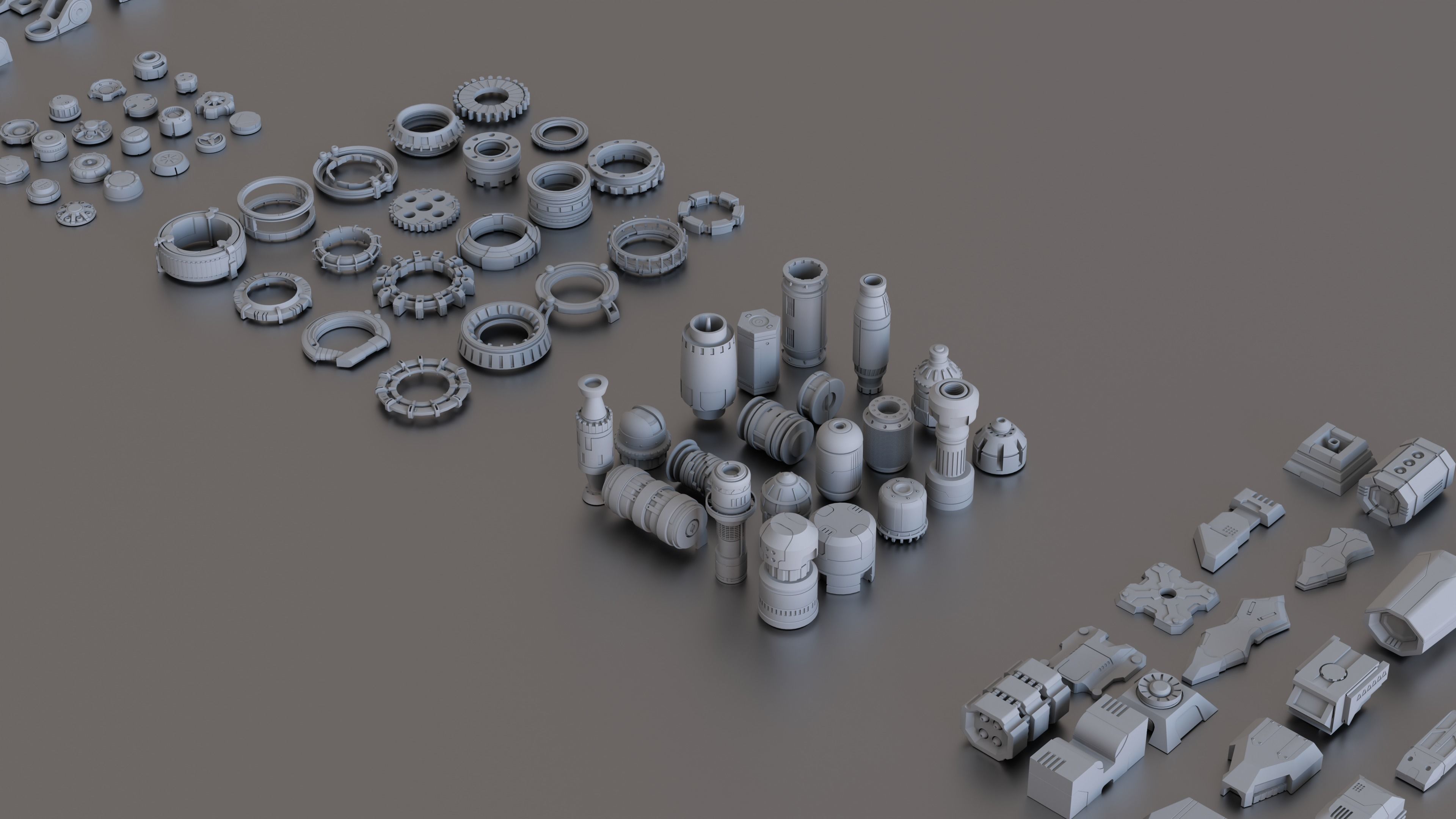 Kitbash Pack -150 PIECES Low-poly 3D model_2