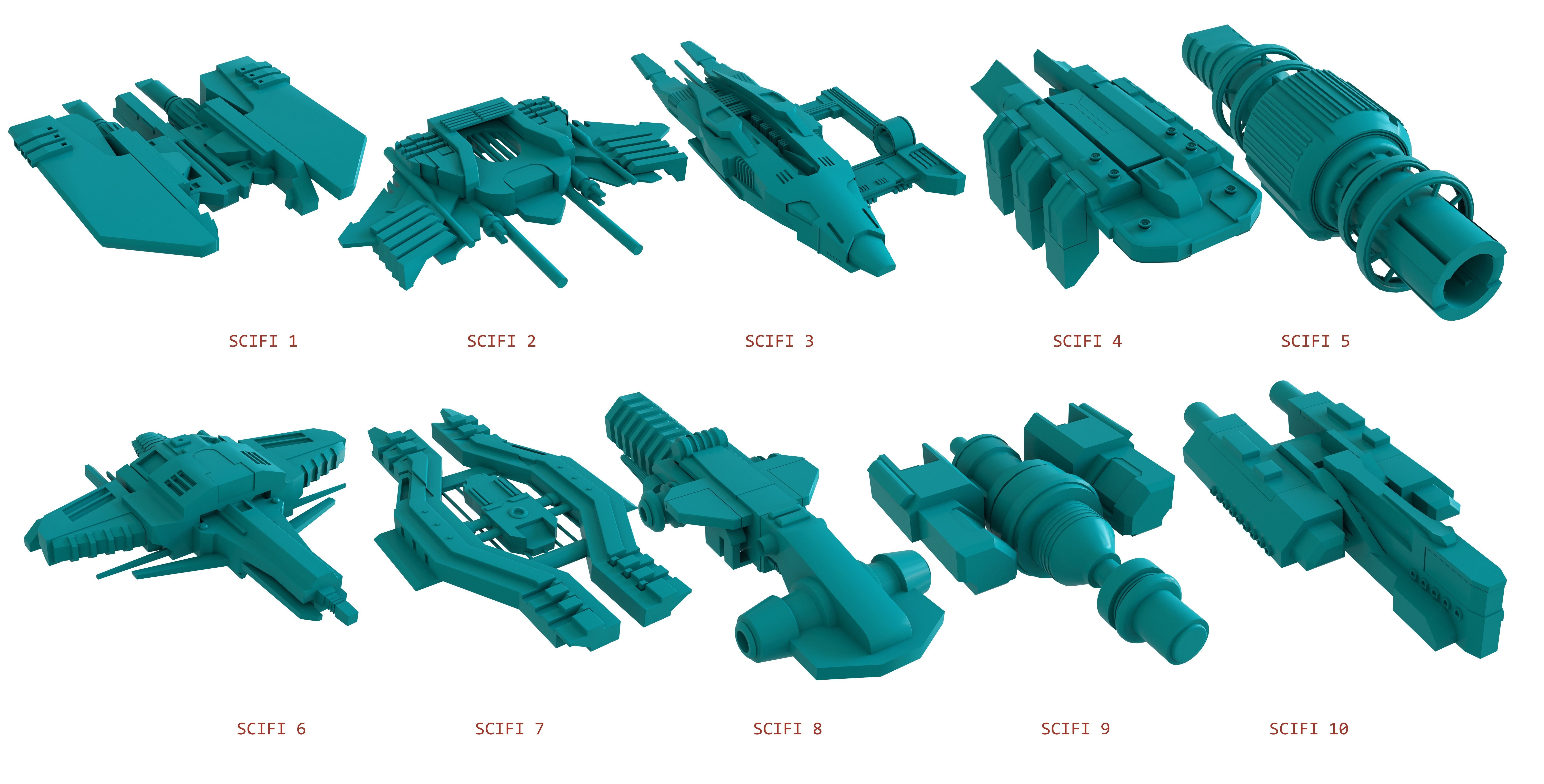 Kitbash Pack -150 PIECES Low-poly 3D model_10