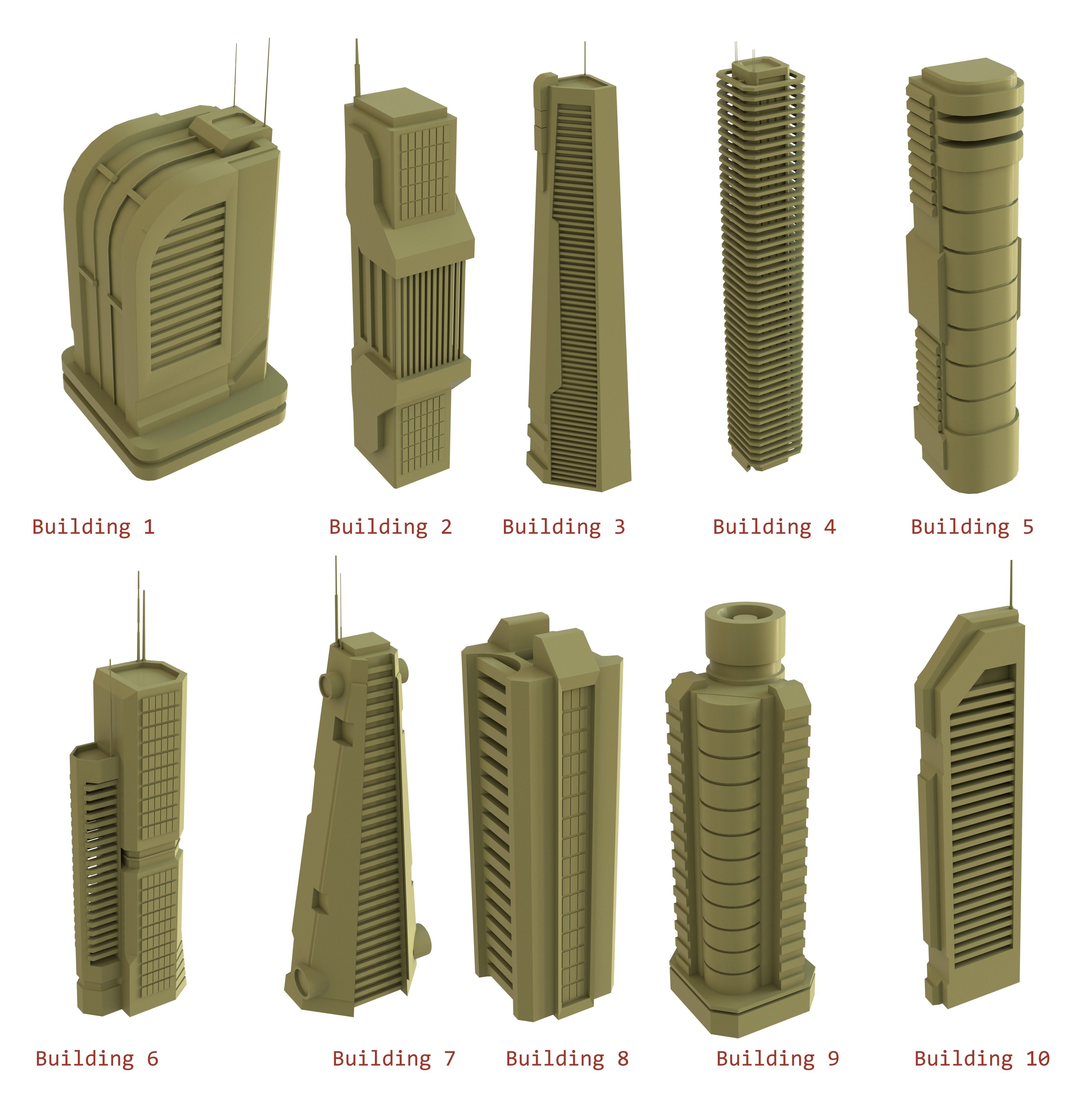 Kitbash Pack -150 PIECES Low-poly 3D model_12