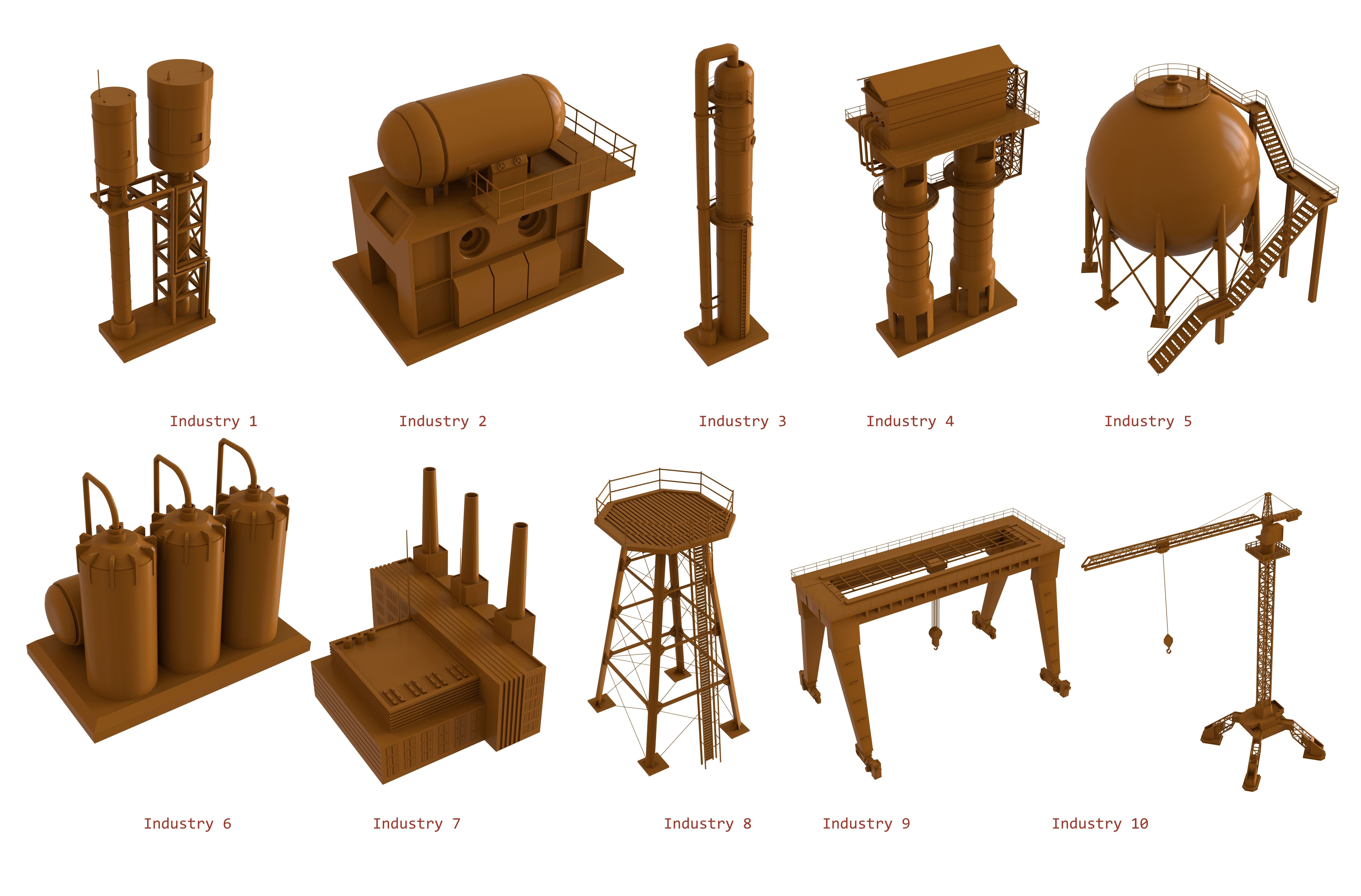 Kitbash Pack -150 PIECES Low-poly 3D model_9