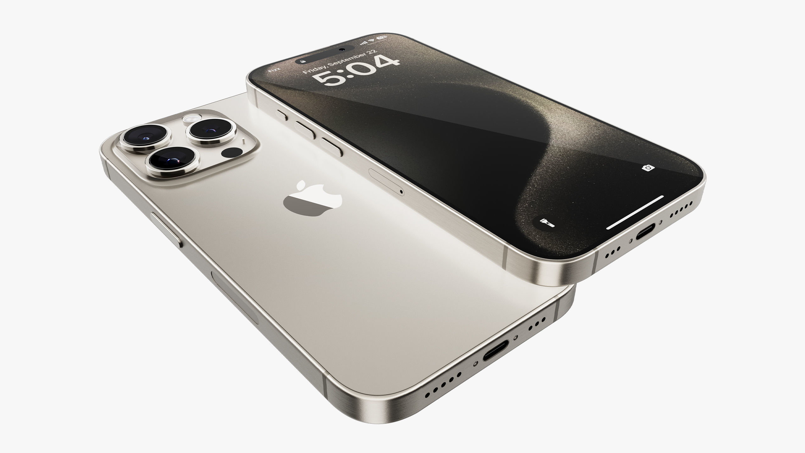 Apple iPhone 15 Pro - Pro Max Natural Titanium 3D model_24