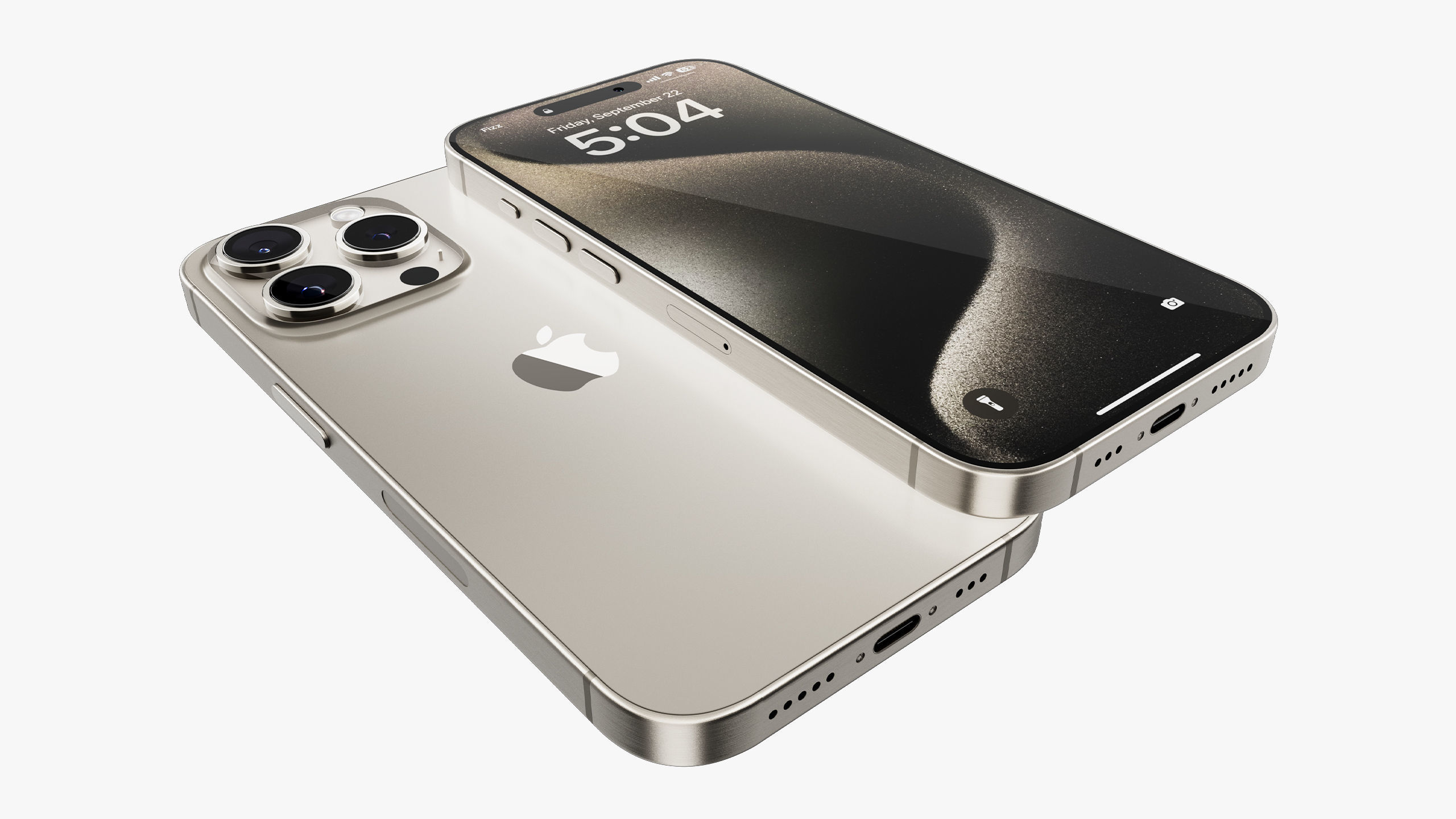 Apple iPhone 15 Pro - Pro Max Natural Titanium 3D model_16
