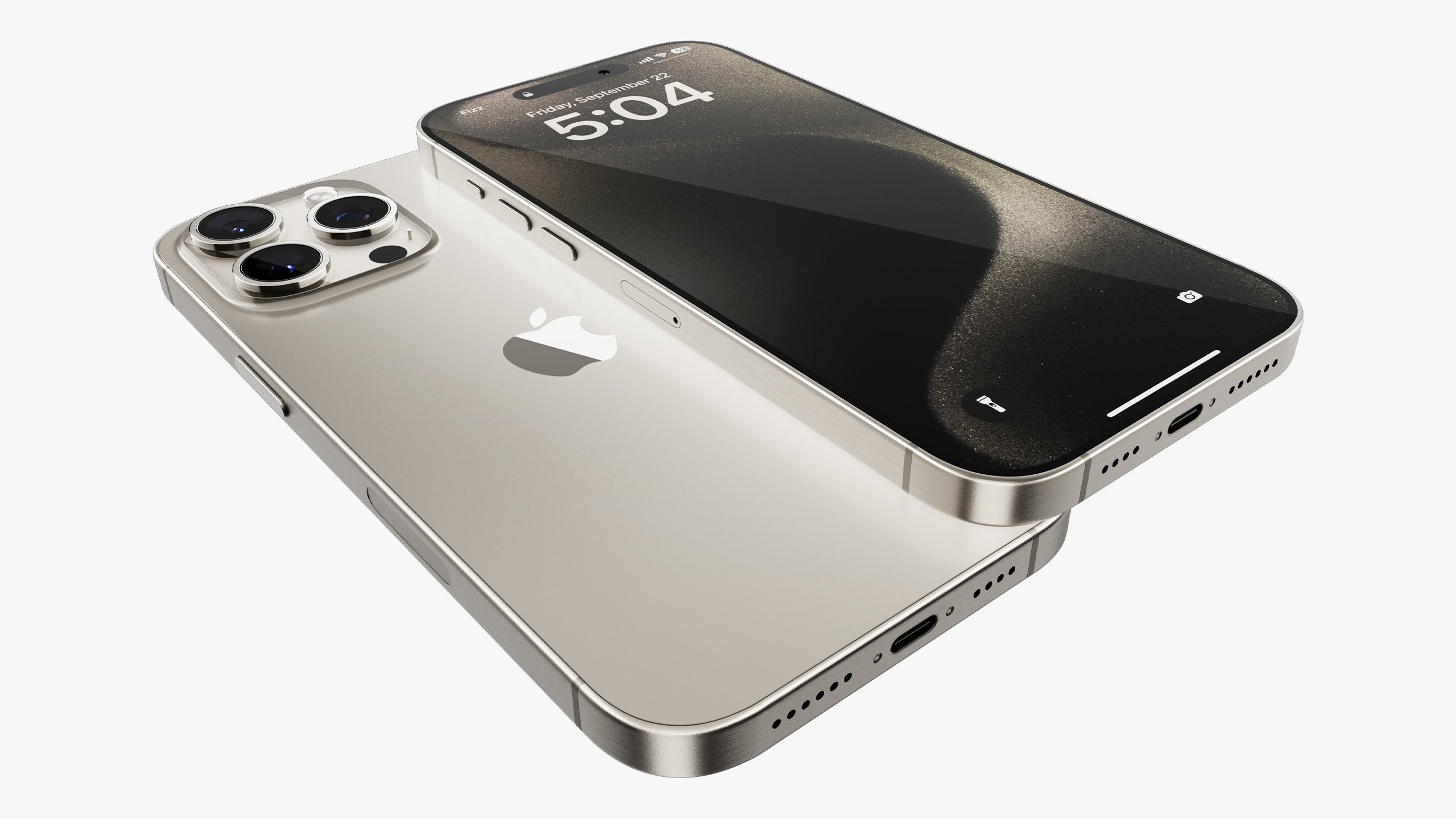 Apple iPhone 15 Pro - Pro Max Natural Titanium 3D model_23