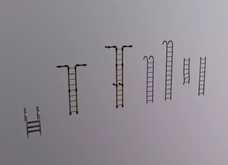 Ladder Pack Low-poly 3D model_0