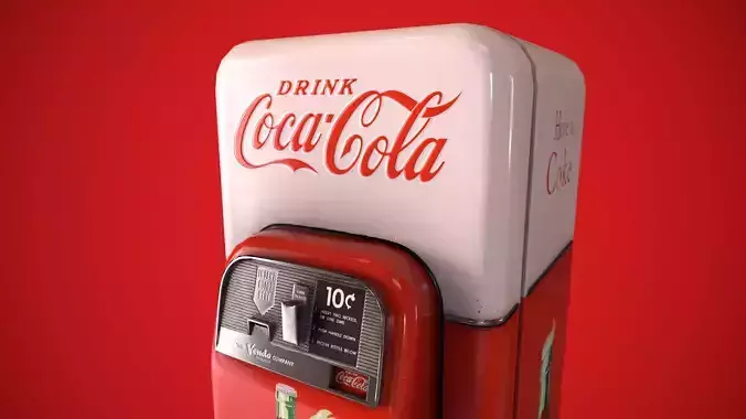 1956 Vendo 44 Coca-Cola Machine Low-poly 3D model