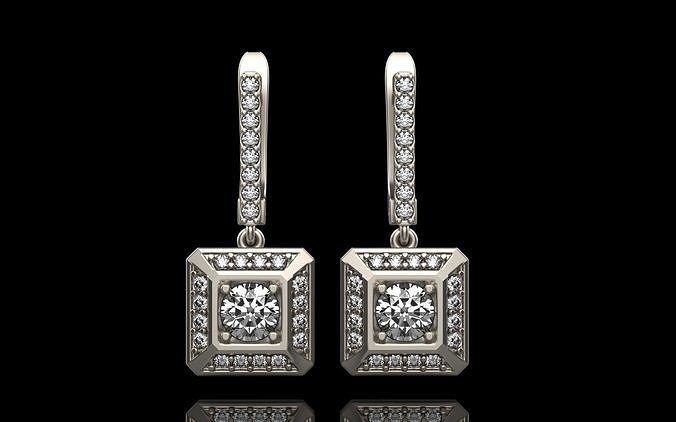 Octagon form earring model 498 3D print model