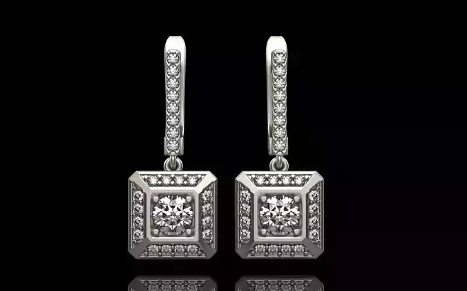Octagon form earring model 498