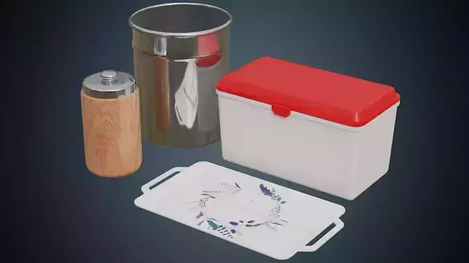 Medical Containers 1A  Low-poly 3D model