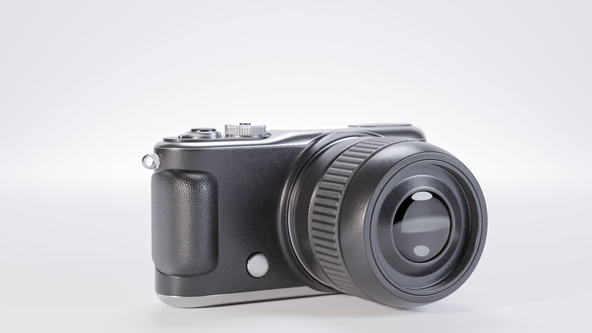 Pocket digital mirrorless camera Low-poly 3D model_1