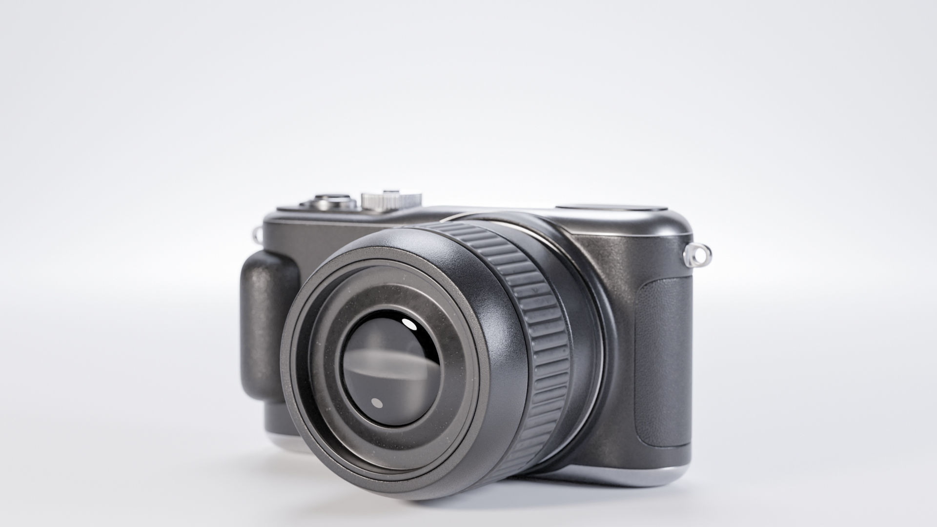 Pocket digital mirrorless camera Low-poly 3D model_21