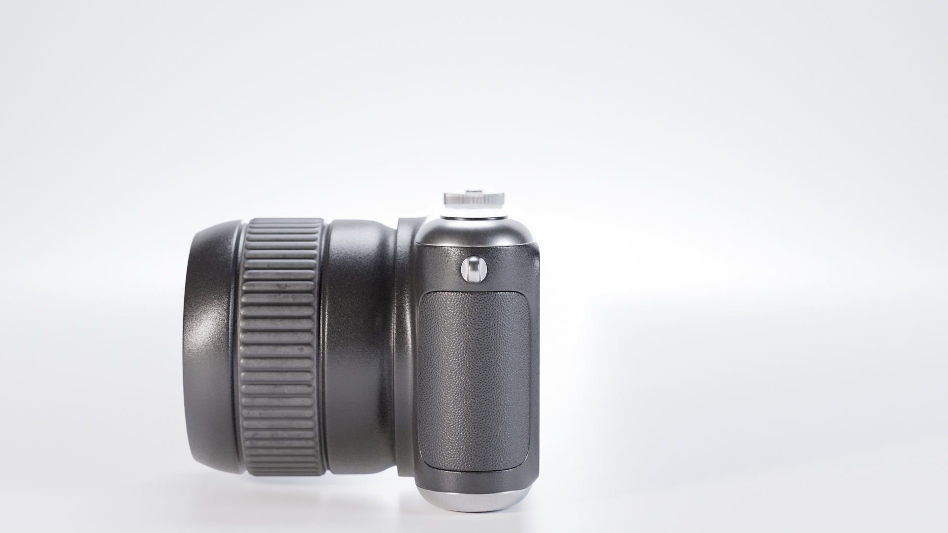 Pocket digital mirrorless camera Low-poly 3D model_3