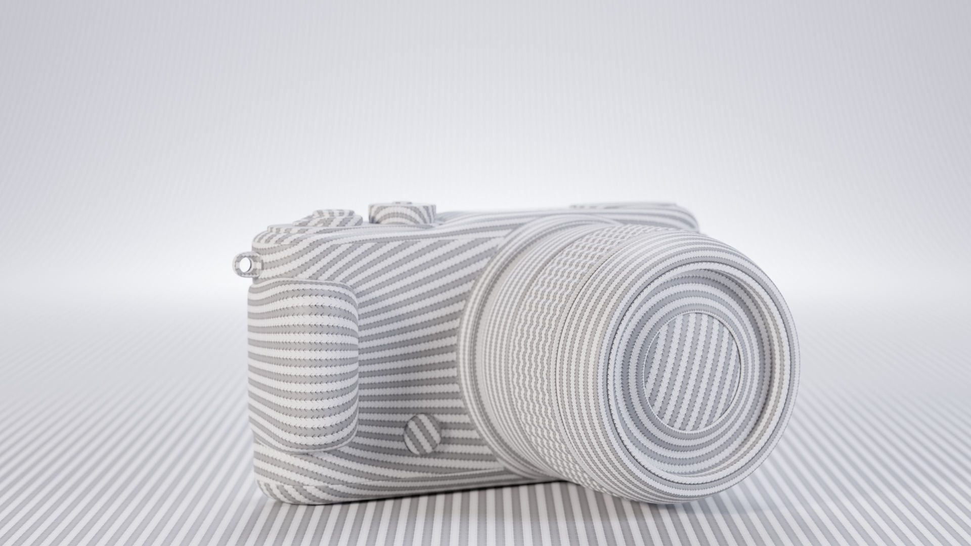 Pocket digital mirrorless camera Low-poly 3D model_12