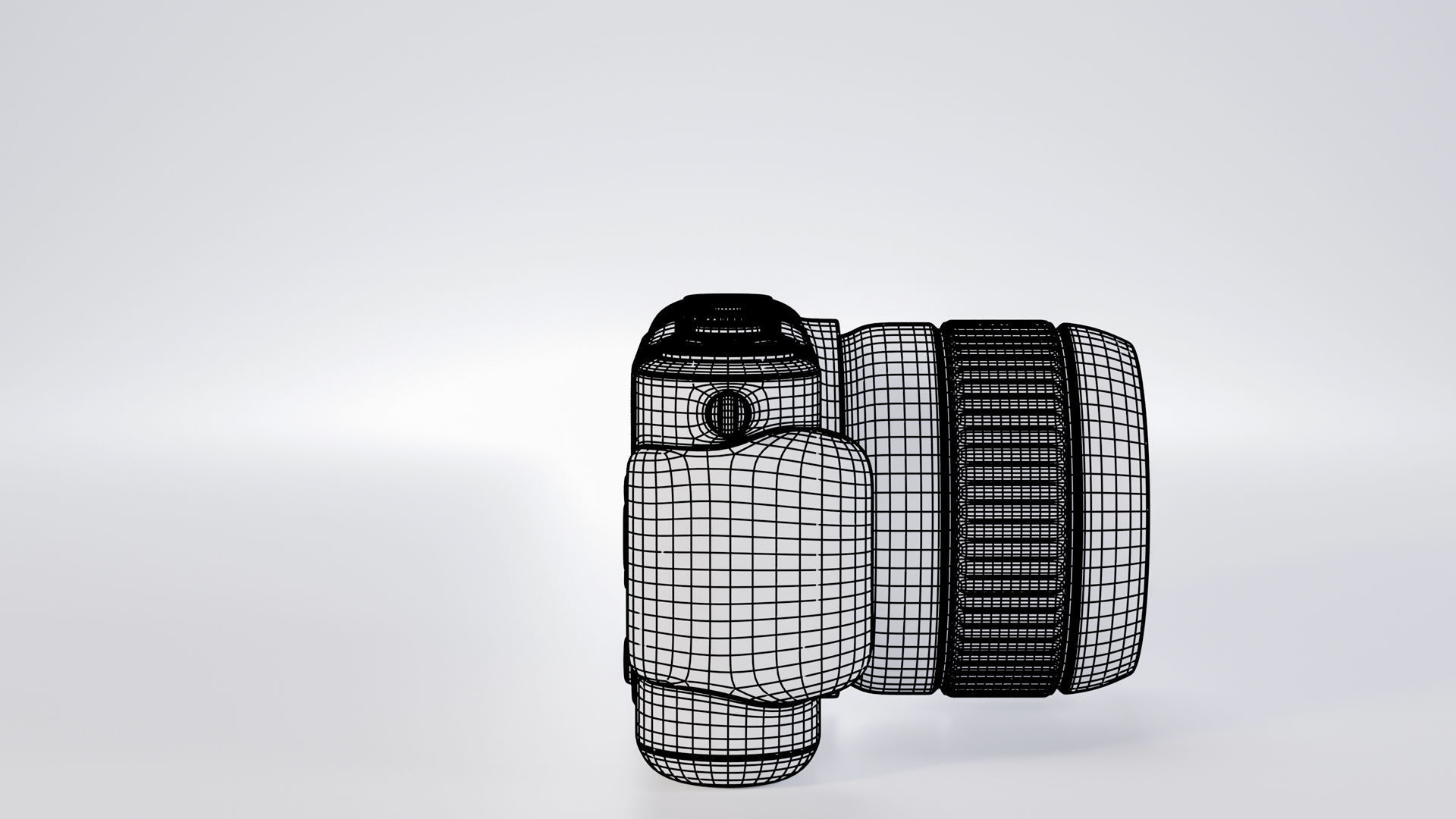 Pocket digital mirrorless camera Low-poly 3D model_11