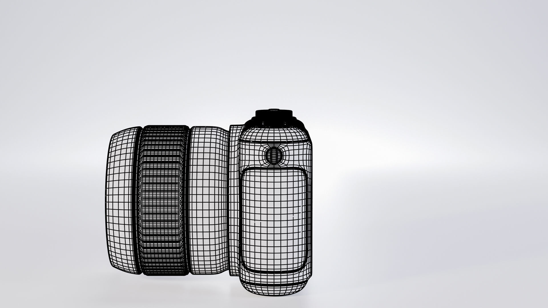 Pocket digital mirrorless camera Low-poly 3D model_5