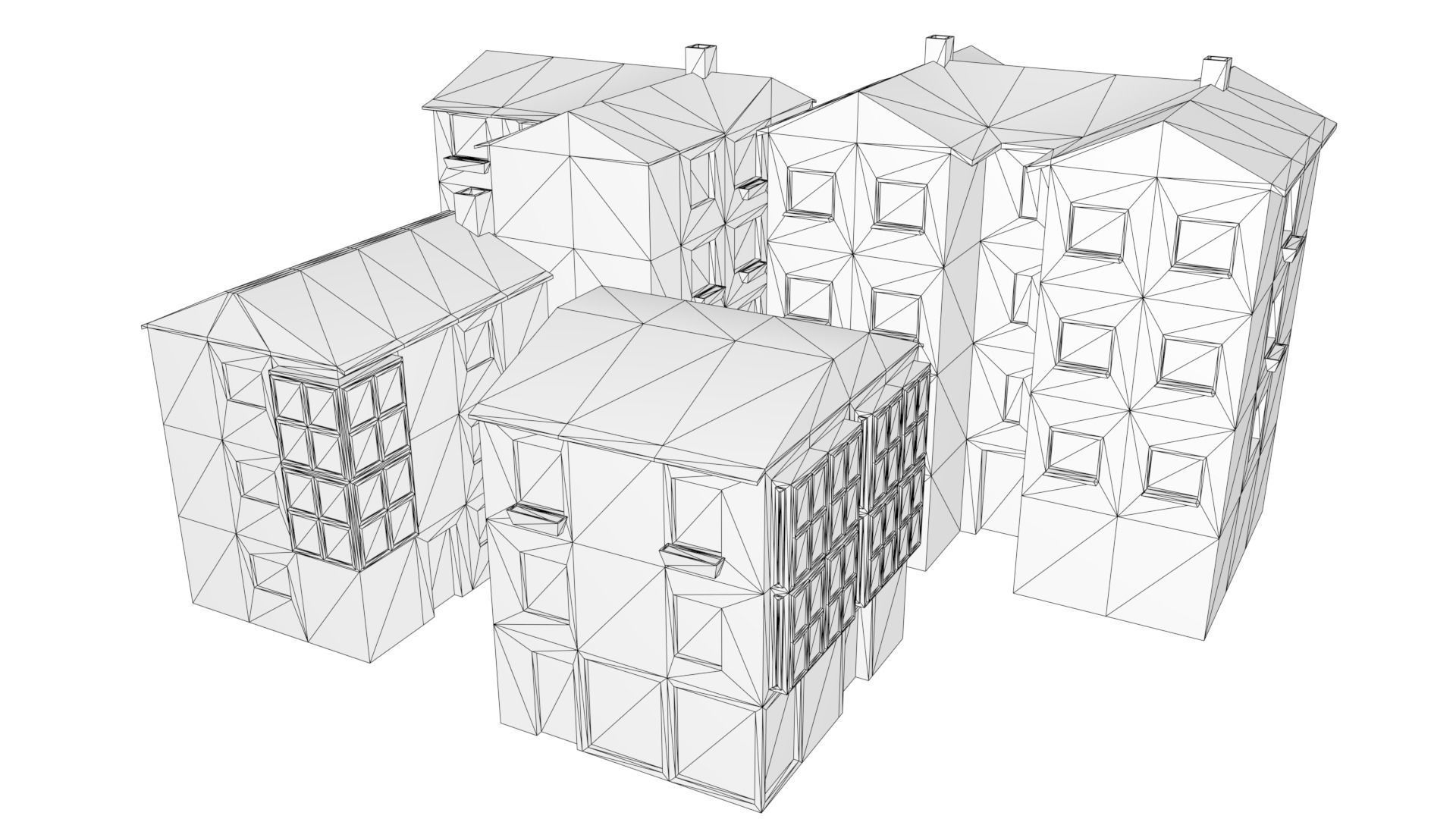 Edificios Low Poly Free low-poly 3D model_2