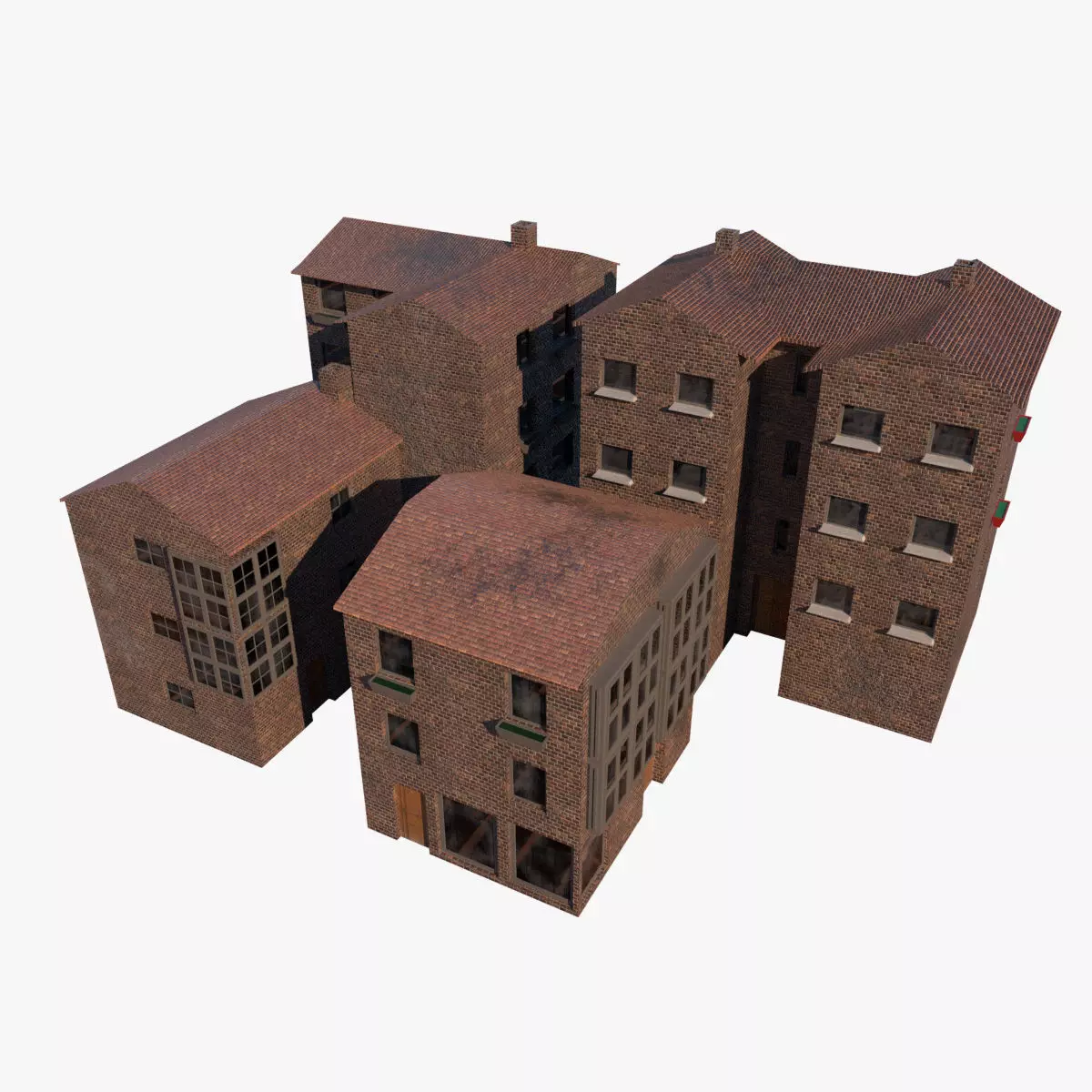 Edificios Low Poly Free low-poly 3D model_0