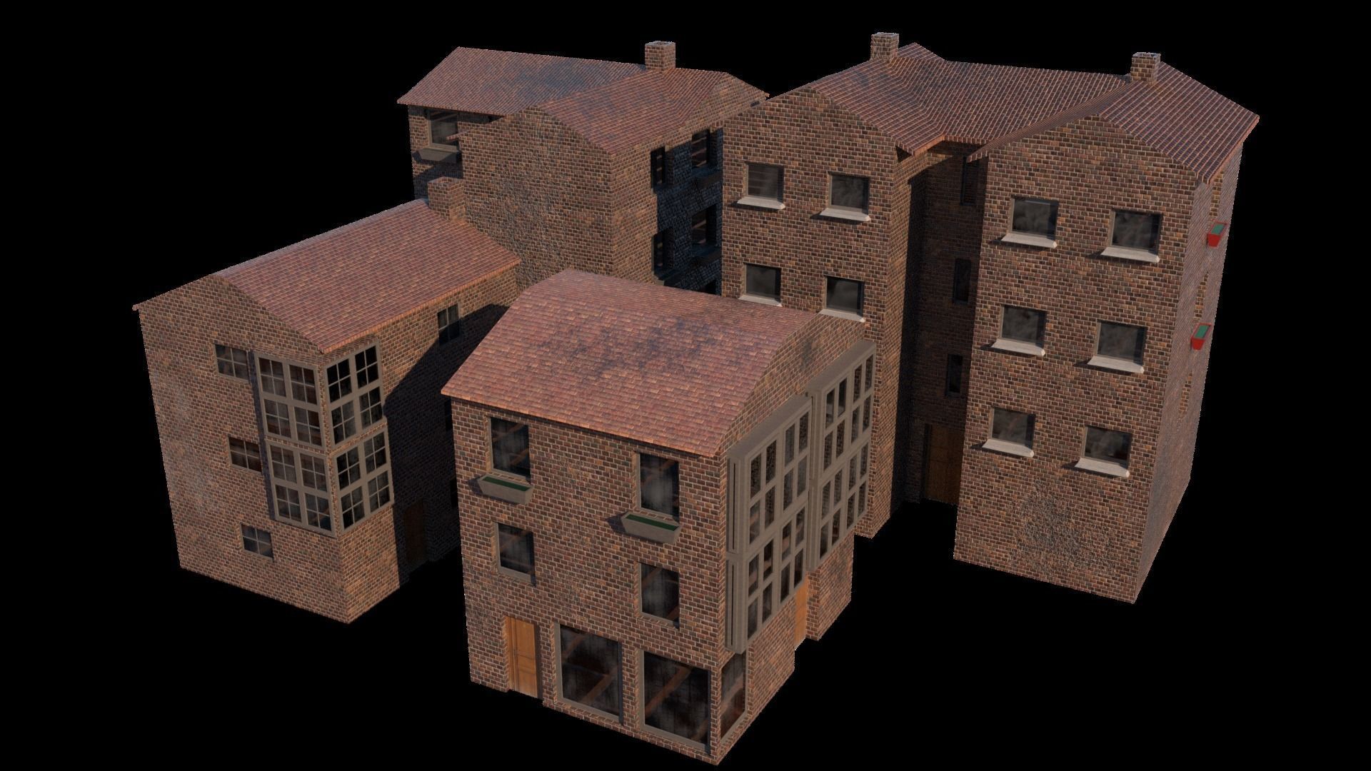 Edificios Low Poly Free low-poly 3D model_1