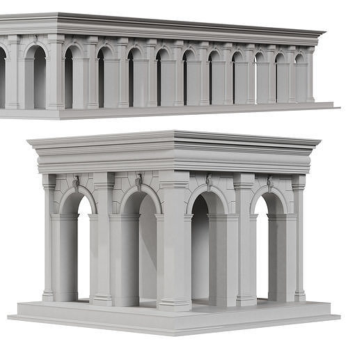 Classic Architecture Concrete  Arch 3D model