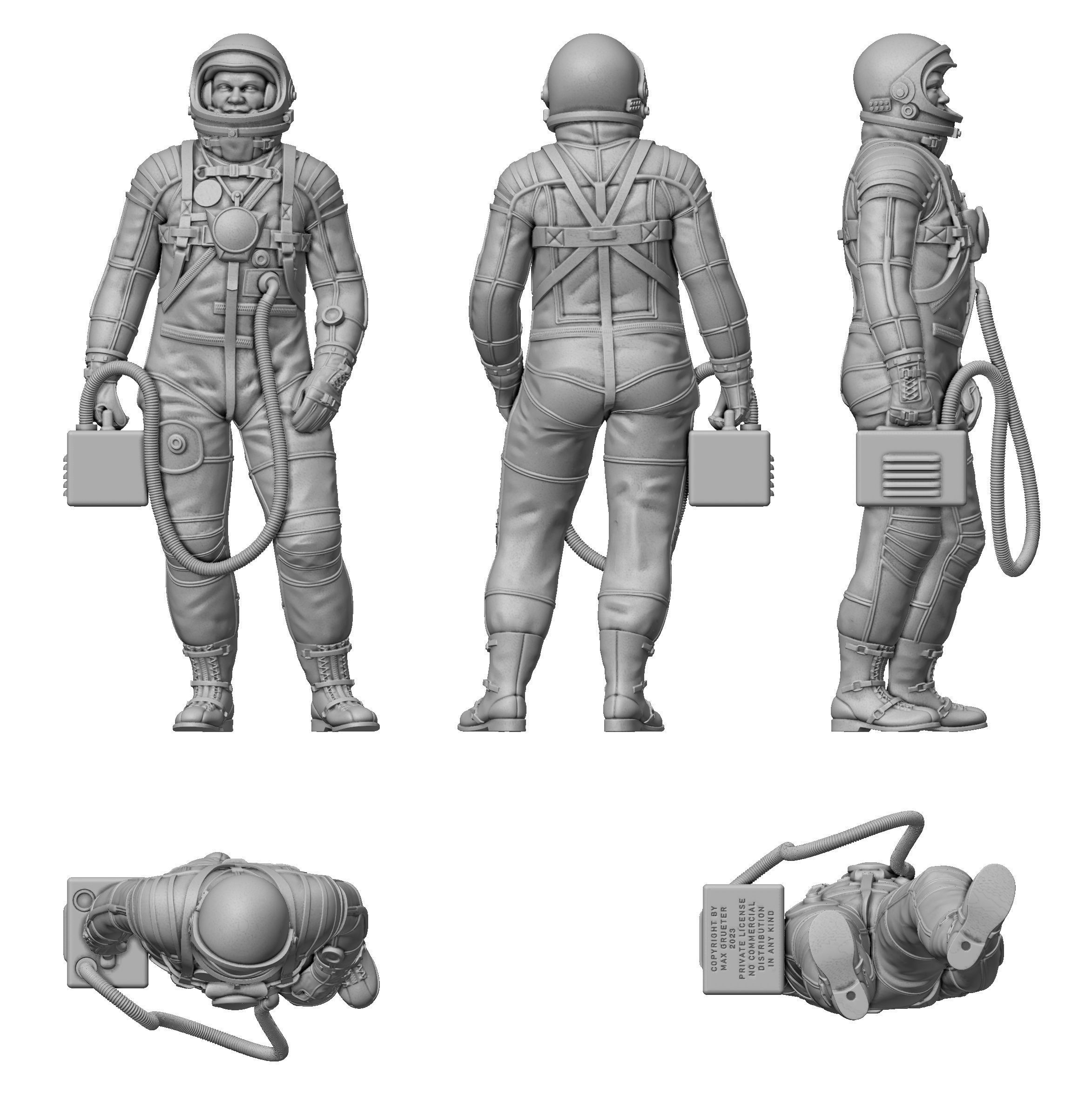 Mercury Astronaut Standing 3D print model_4