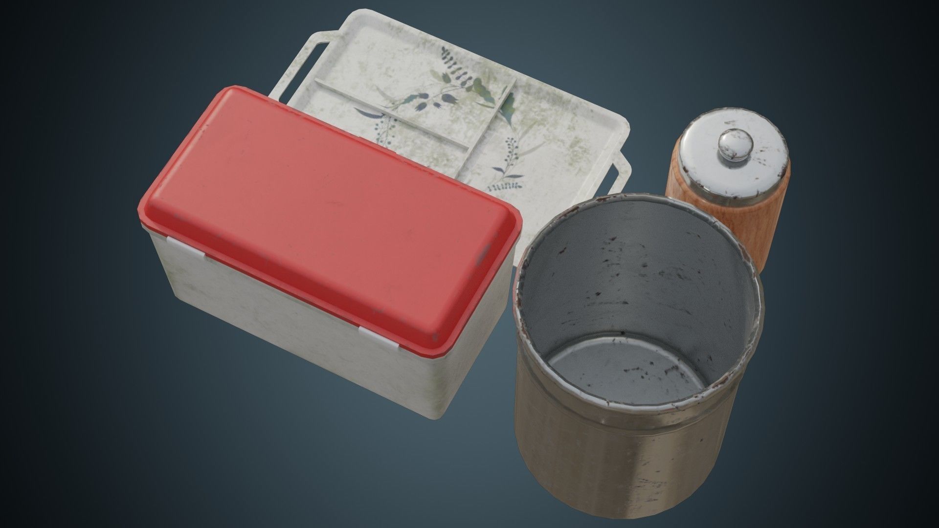 Medical Containers 1B Low-poly 3D model_2