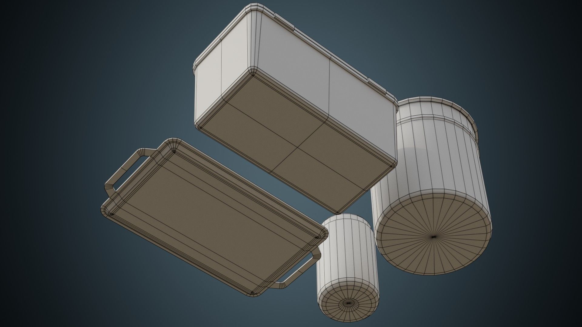 Medical Containers 1B Low-poly 3D model_6