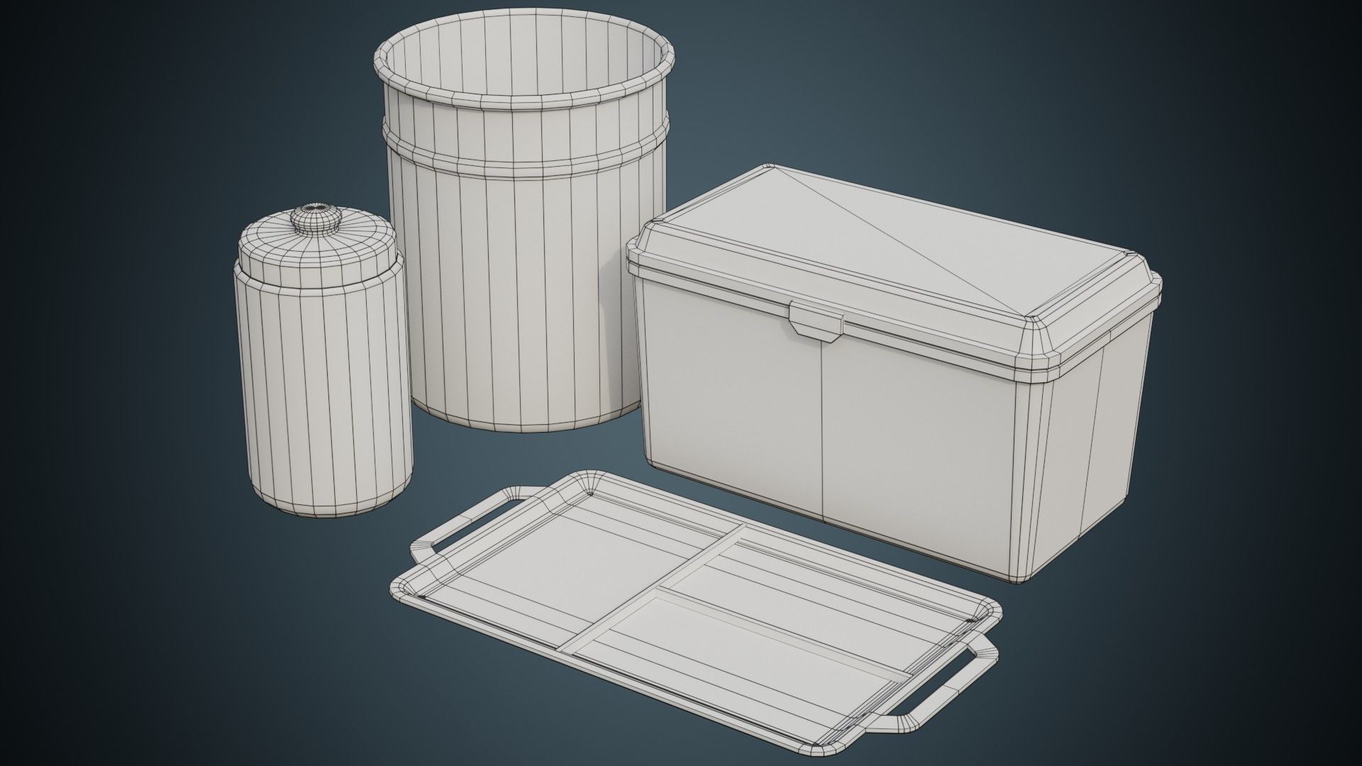 Medical Containers 1B Low-poly 3D model_5