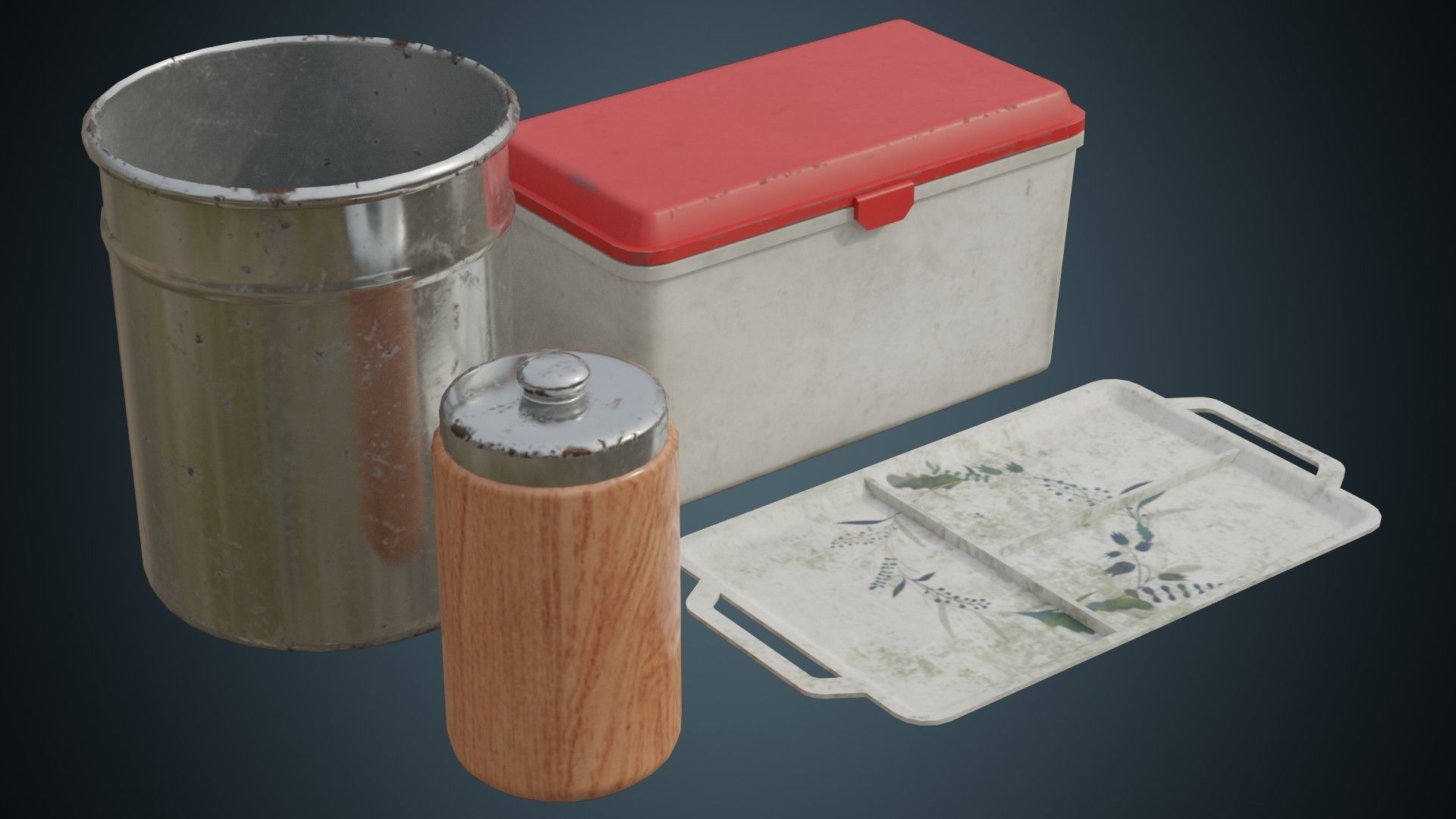 Medical Containers 1B Low-poly 3D model_1