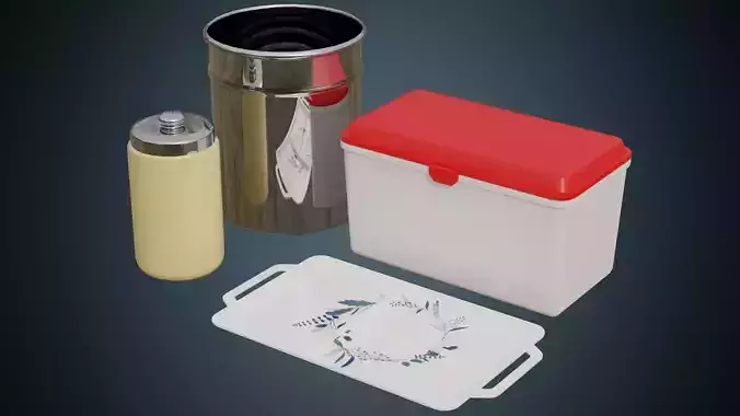 Medical Containers 1 Basic Low-poly 3D model