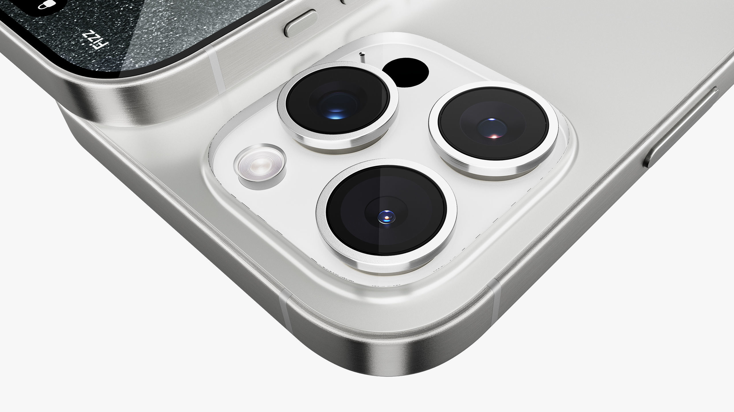 Apple iPhone 15 Pro  - Pro Max White Titanium 3D model_19