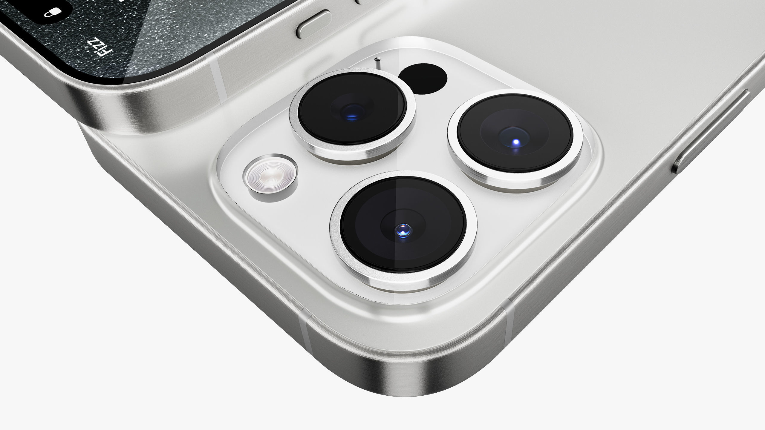 Apple iPhone 15 Pro  - Pro Max White Titanium 3D model_20