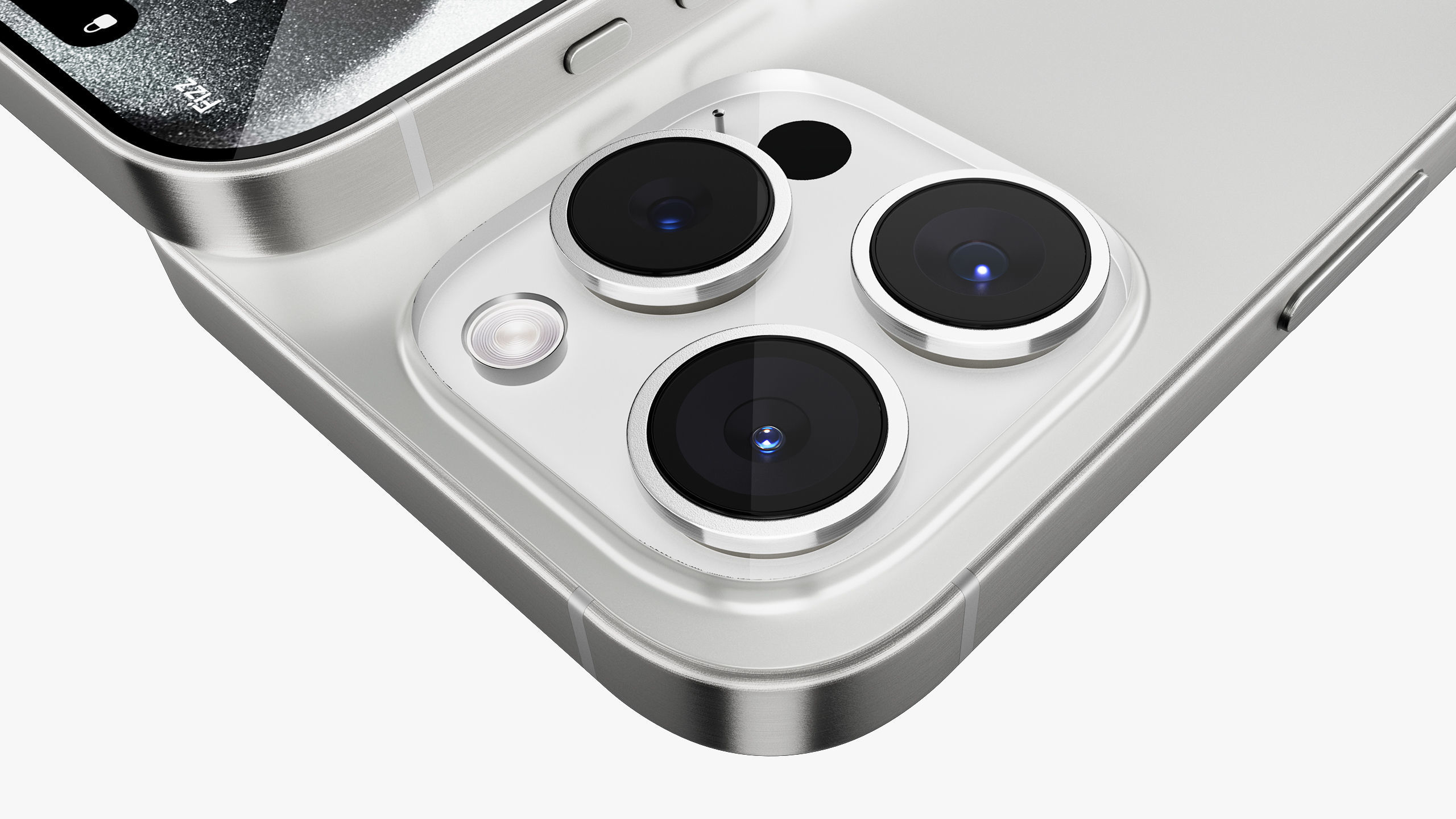 Apple iPhone 15 Pro  - Pro Max White Titanium 3D model_12