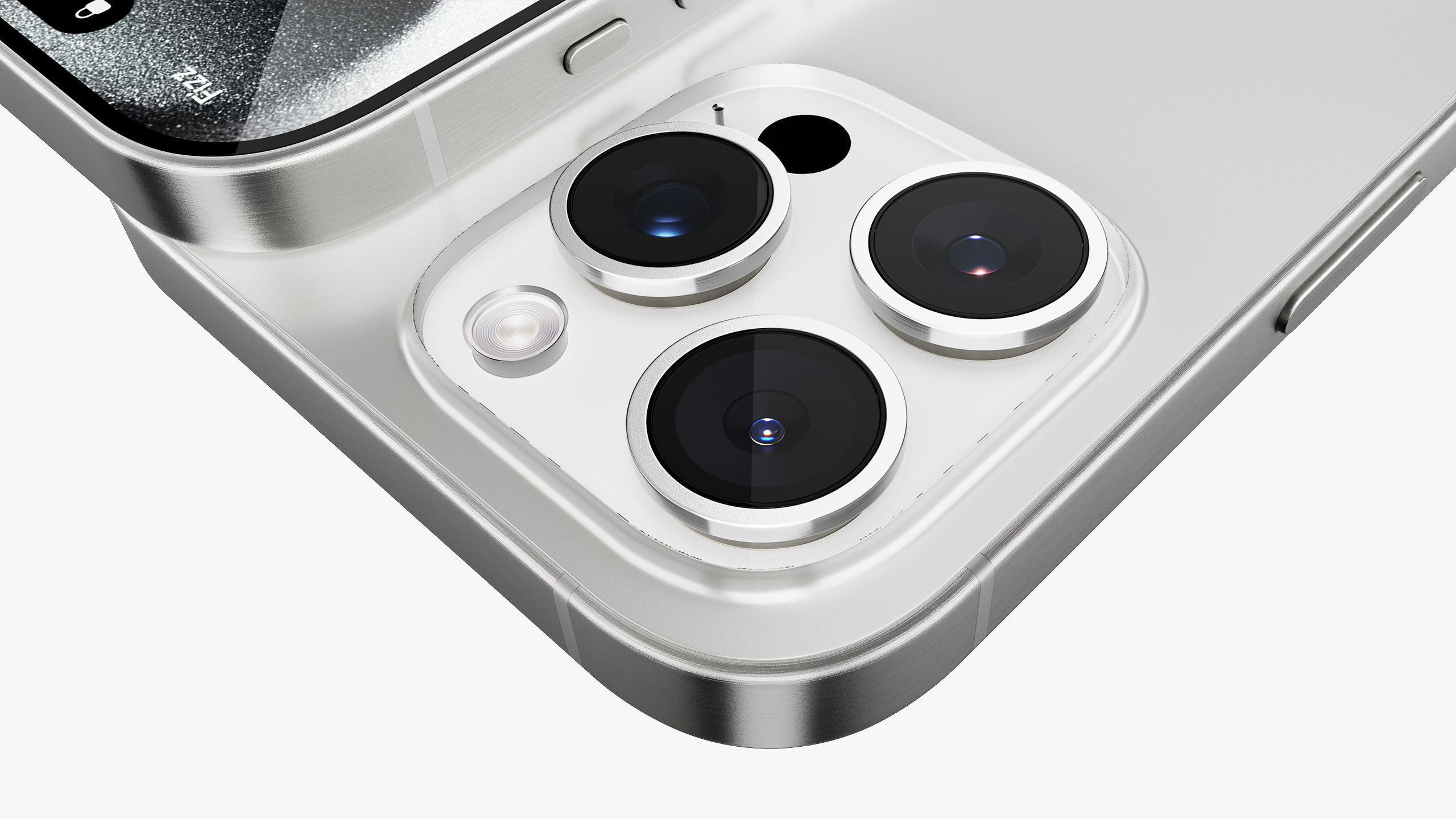 Apple iPhone 15 Pro  - Pro Max White Titanium 3D model_11