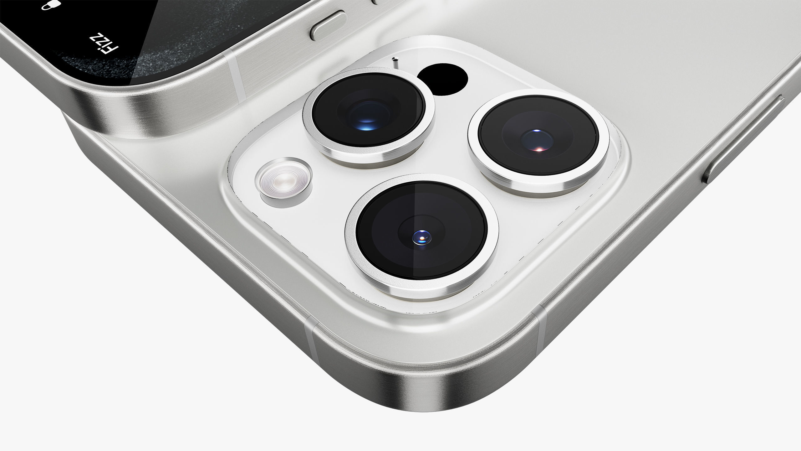 Apple iPhone 15 Pro  - Pro Max White Titanium 3D model_27