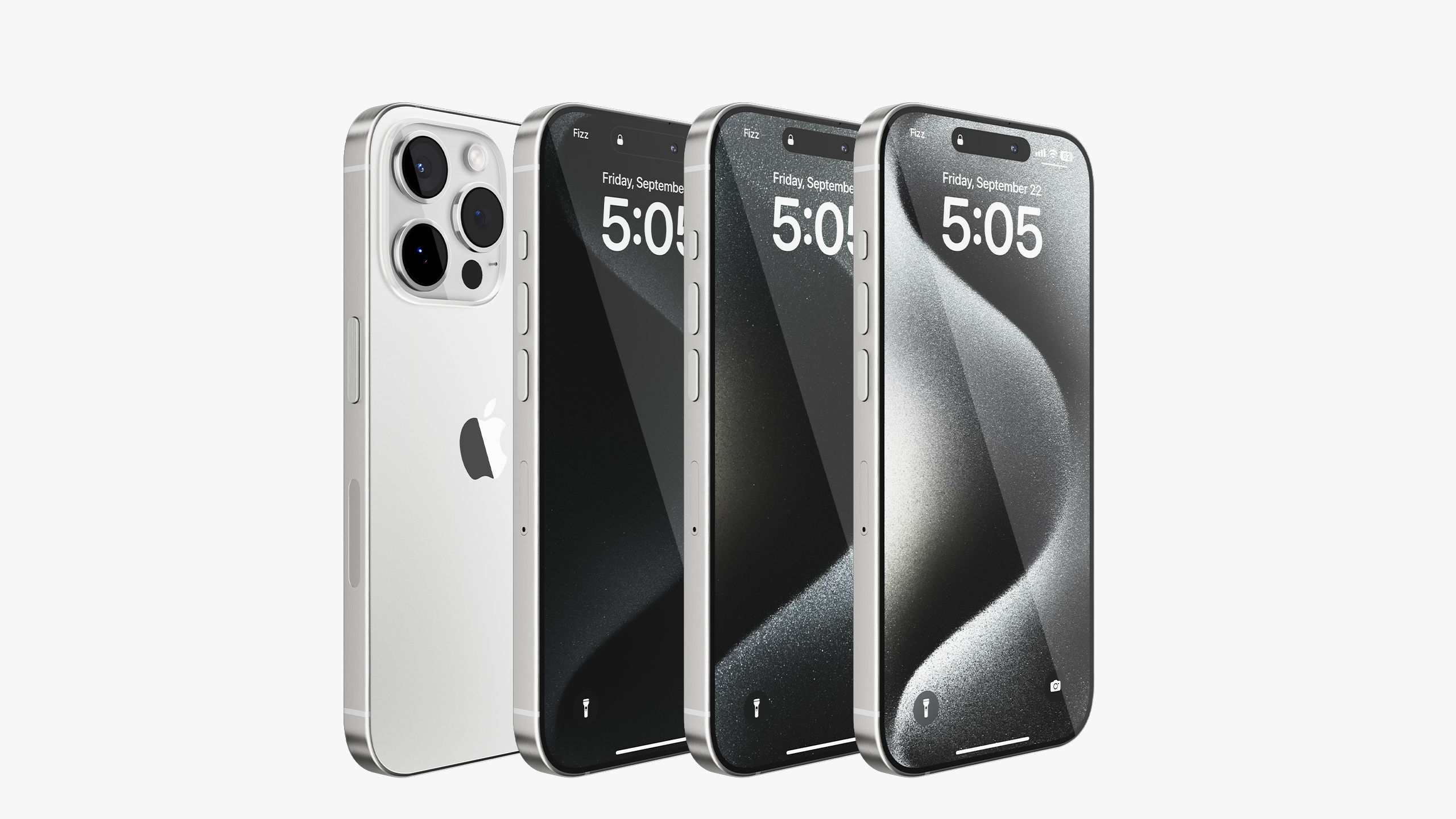 Apple iPhone 15 Pro  - Pro Max White Titanium 3D model_2