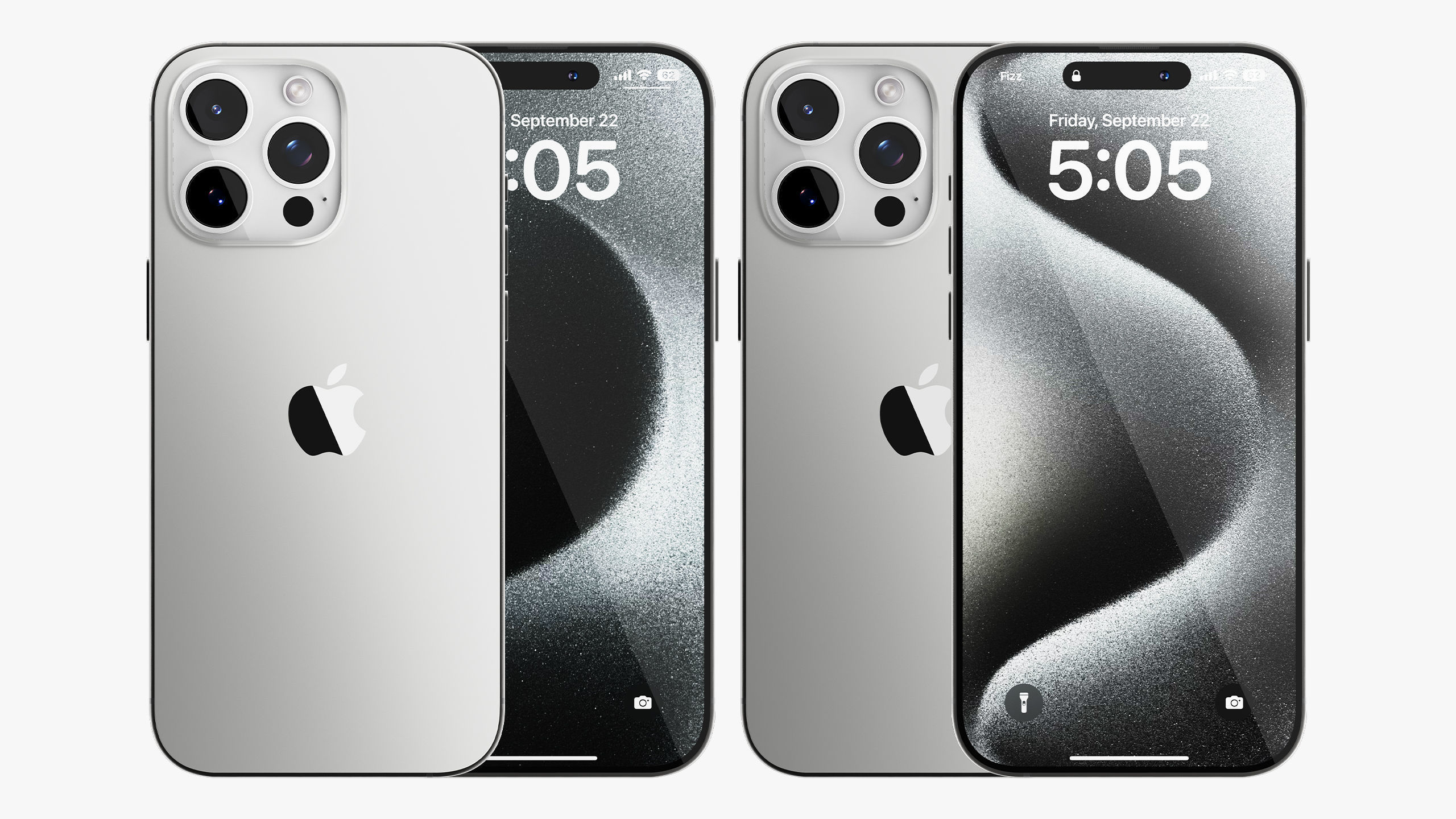 Apple iPhone 15 Pro  - Pro Max White Titanium 3D model_5