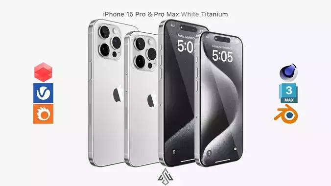 Apple iPhone 15 Pro  - Pro Max White Titanium