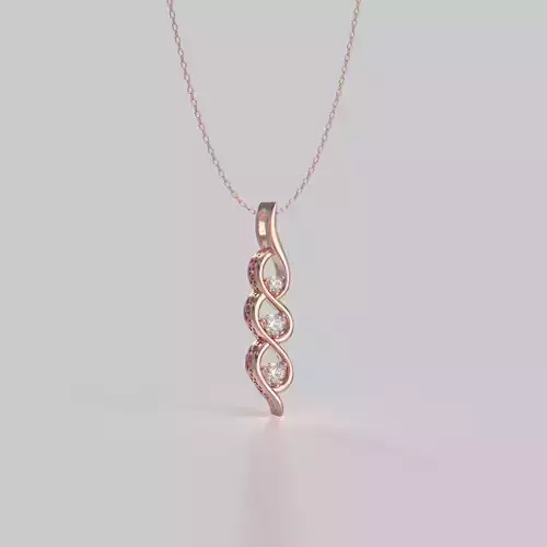 minimal pendant with 3 round gemstone Free 3D print model