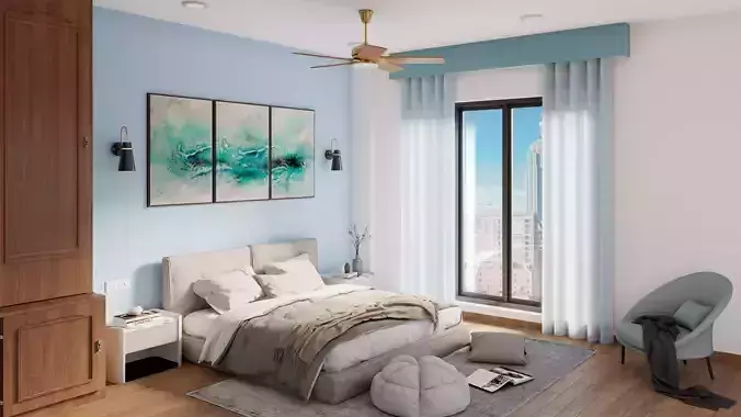 Bedroom Scene Free 3D model