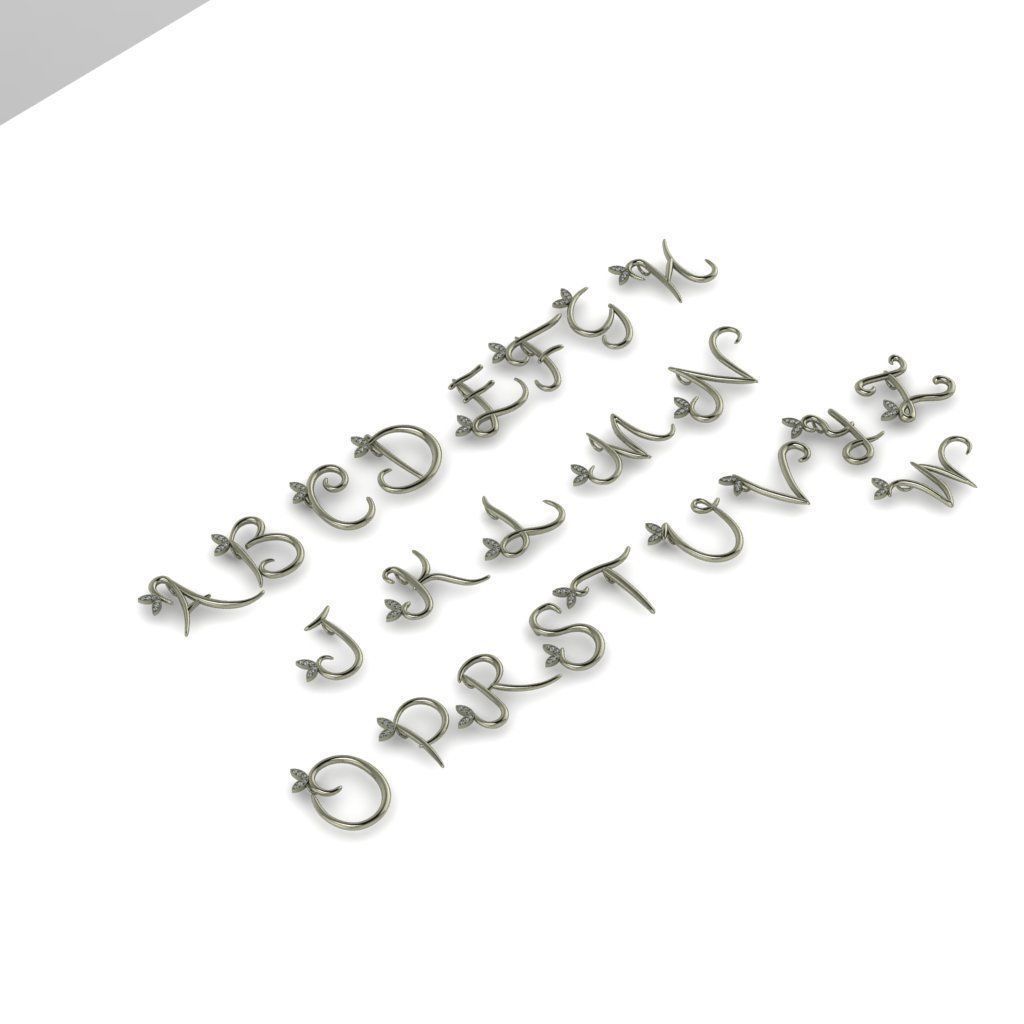 necklace s letter 3D print model_2